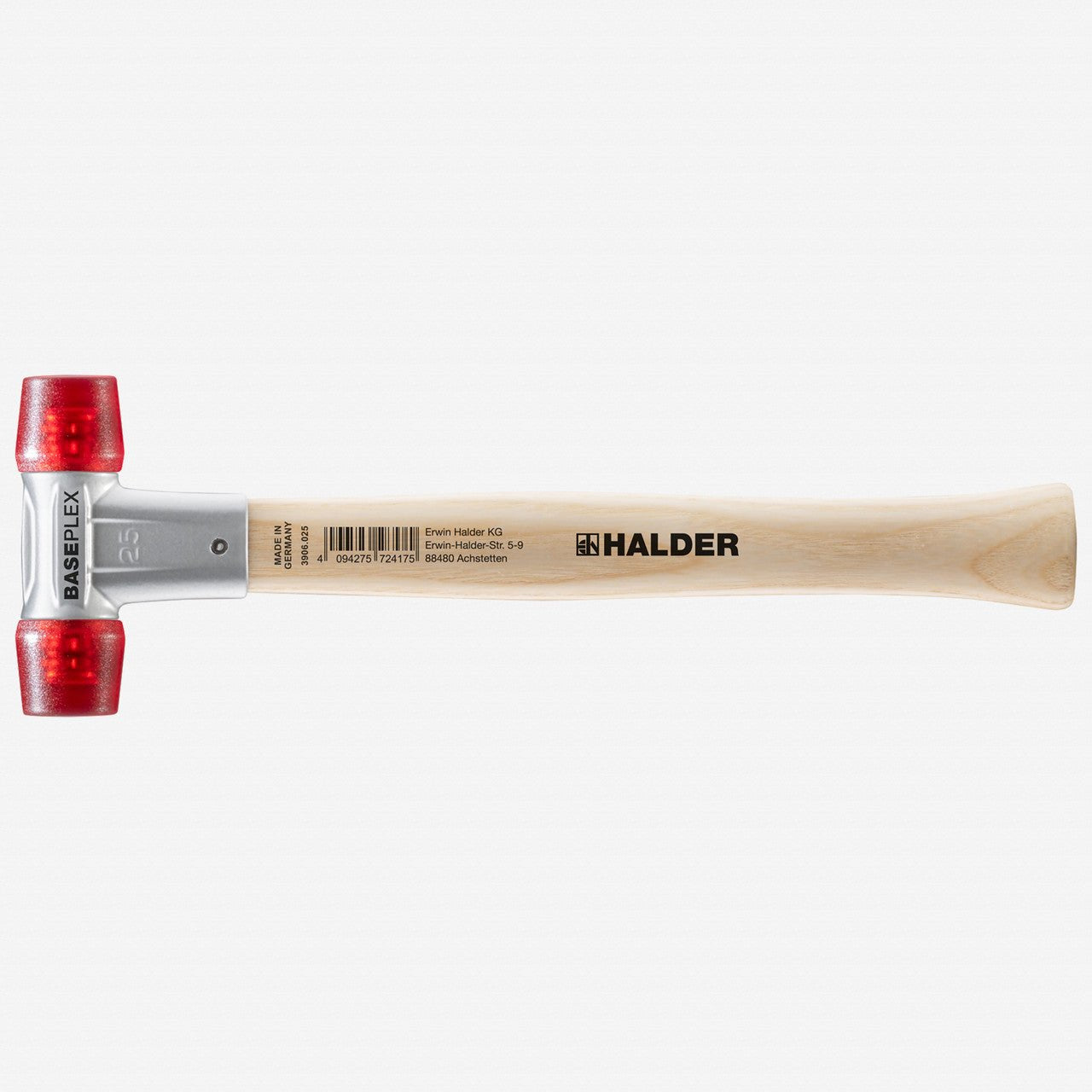 Halder Baseplex Mallet with Red Plastic Face Inserts and Zinc Die Cast Housing, 3.39" / 7.58 oz. - HA3906.025 - KC Tool