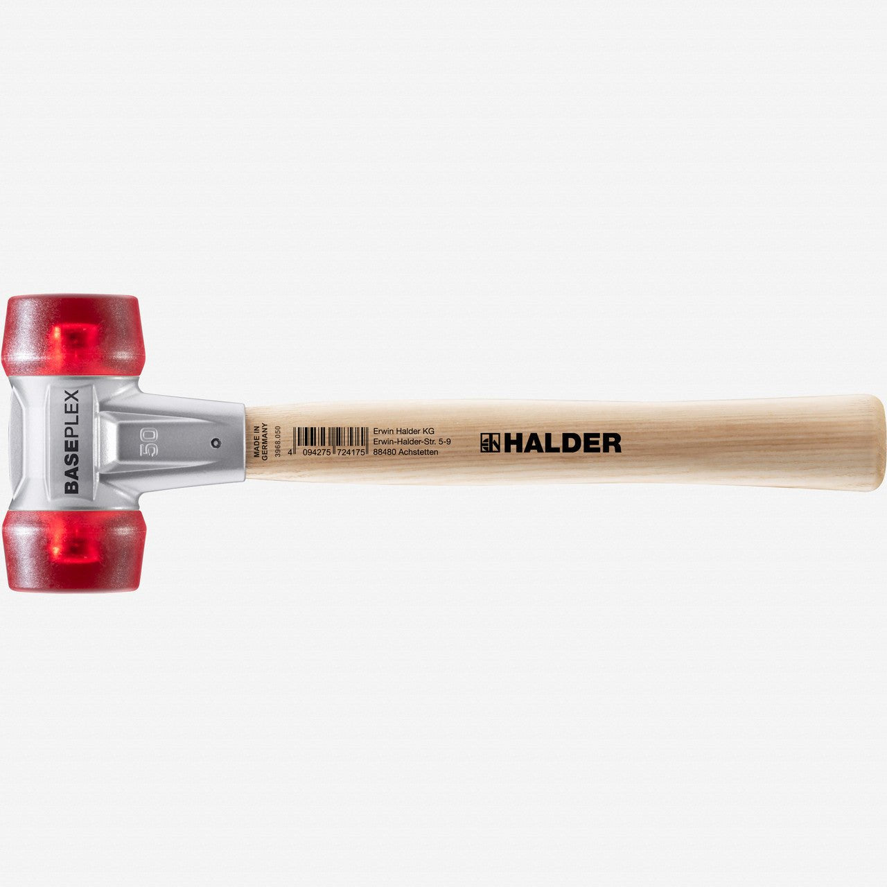 Halder Baseplex Mallet with Red Plastic Face Inserts and Zinc Die Cast Housing, 4.61" / 33.16 oz. - HA3906.050 - KC Tool