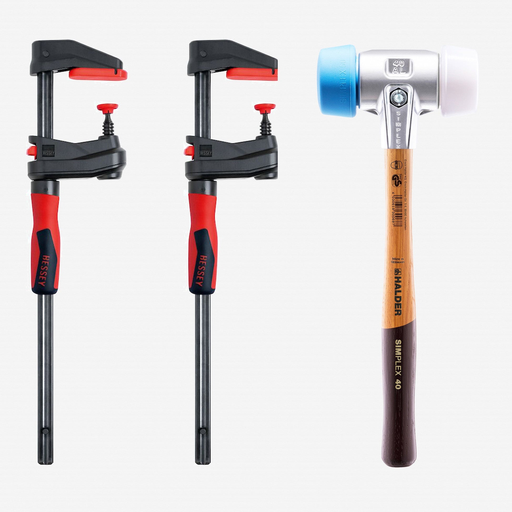 Halder Bonus Box Set SIMPLEX Mallet x Bessey Gearklamps, 3 Pieces - HA3117s005 - KC Tool