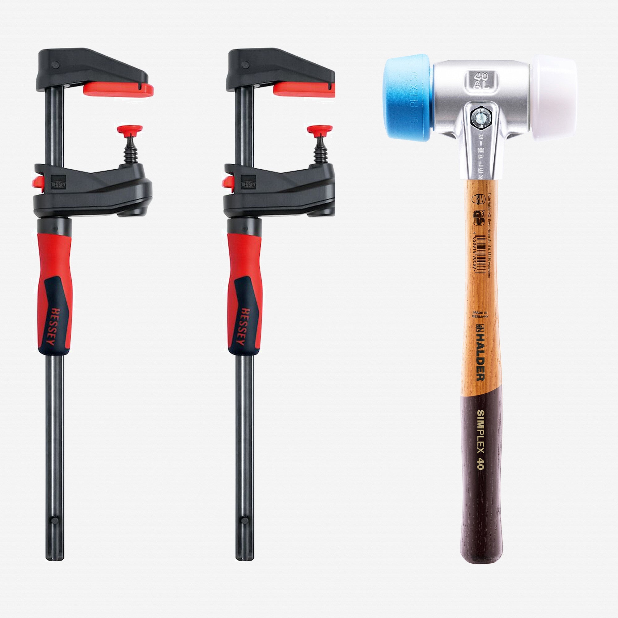Halder Bonus Box Set SIMPLEX Mallet x Bessey Gearklamps, 3 Pieces - HA3117s005 - KC Tool