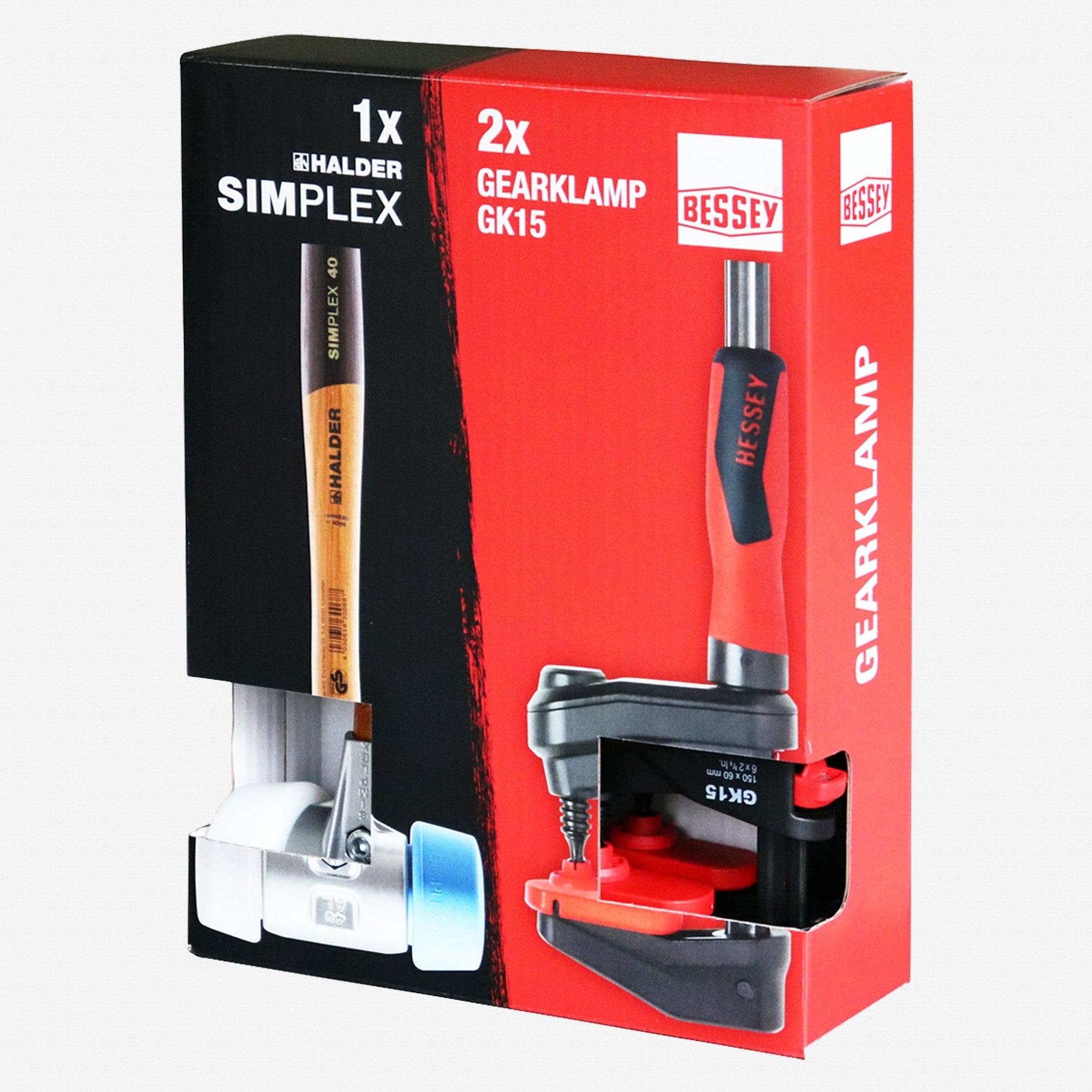 Halder Bonus Box Set SIMPLEX Mallet x Bessey Gearklamps, 3 Pieces - HA3117s005 - KC Tool