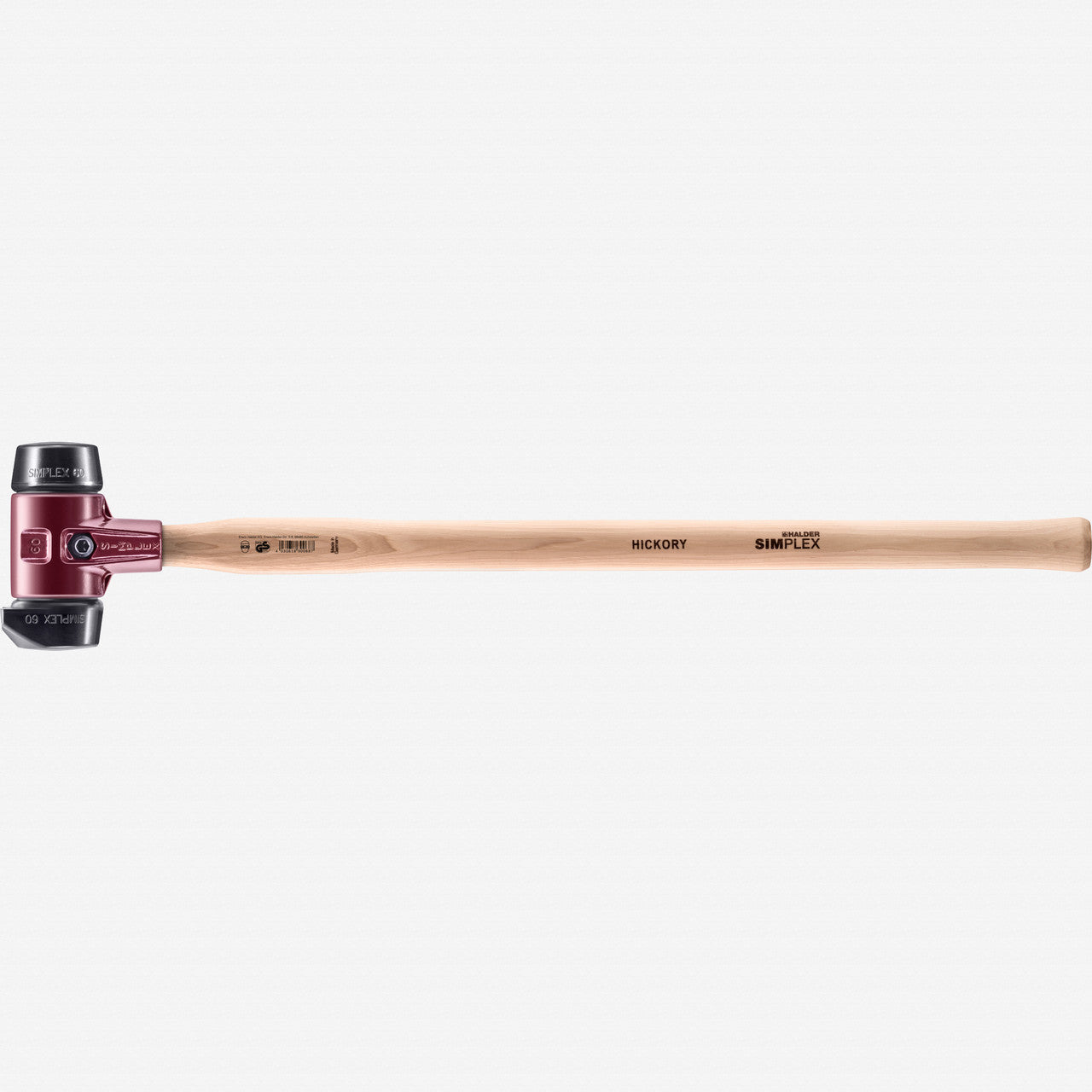 Halder Simplex Long Handle Mallet with Black Rubber/STAND - UP Black Rubber Inserts and Cast Iron Housing, 2.36" / 68.78 oz. - HA3022.261 - KC Tool