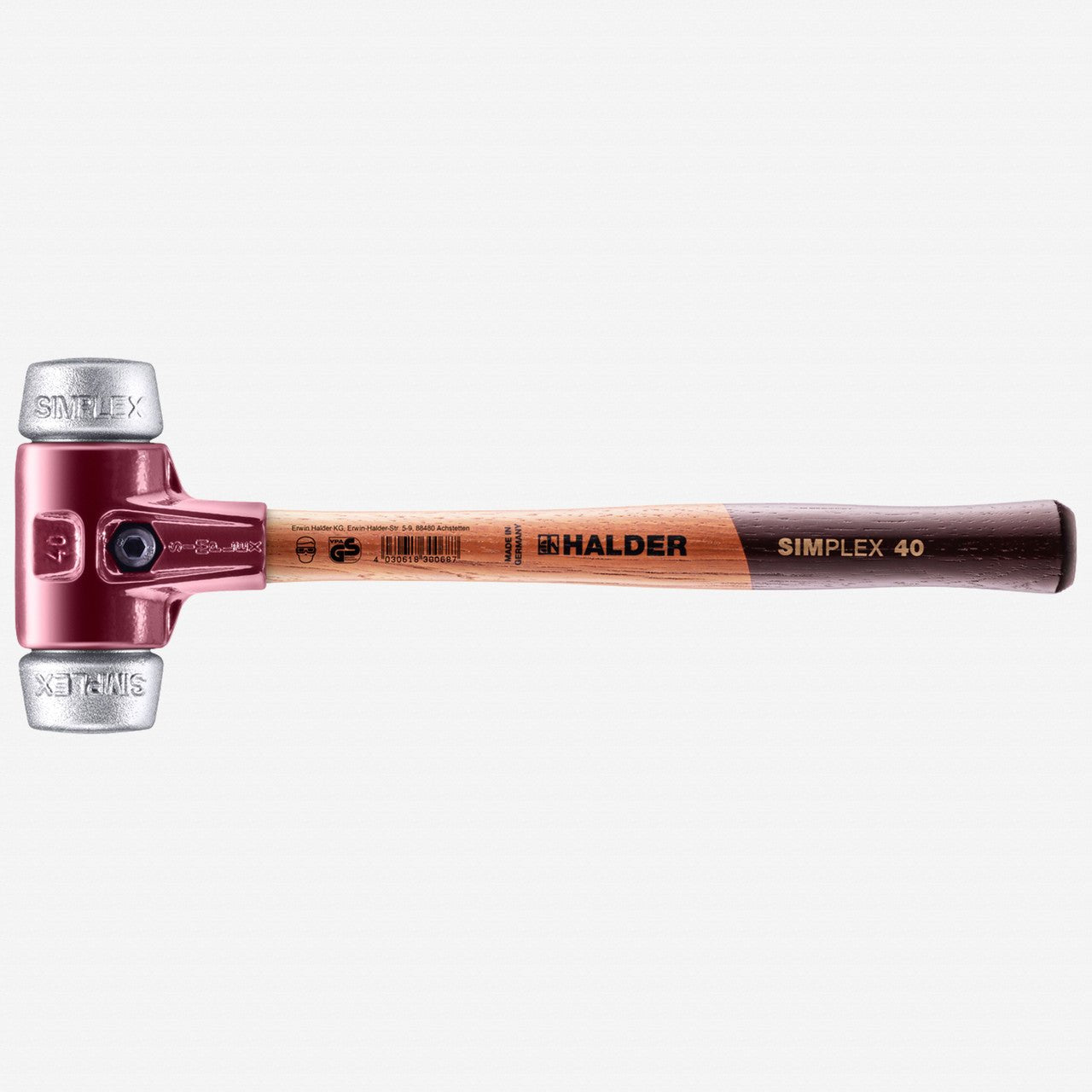 Halder Simplex Mallet with Aluminum Inserts and Cast Iron Housing , 1.57" / 26.46 oz. - HA3009.040 - KC Tool