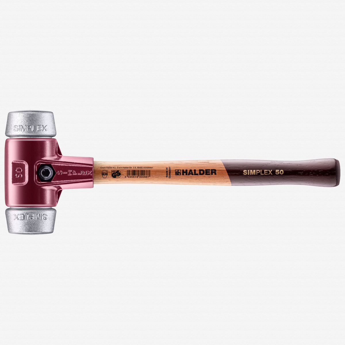 Halder Simplex Mallet with Aluminum Inserts and Cast Iron Housing , 1.97" / 48.68 oz. - HA3009.050 - KC Tool
