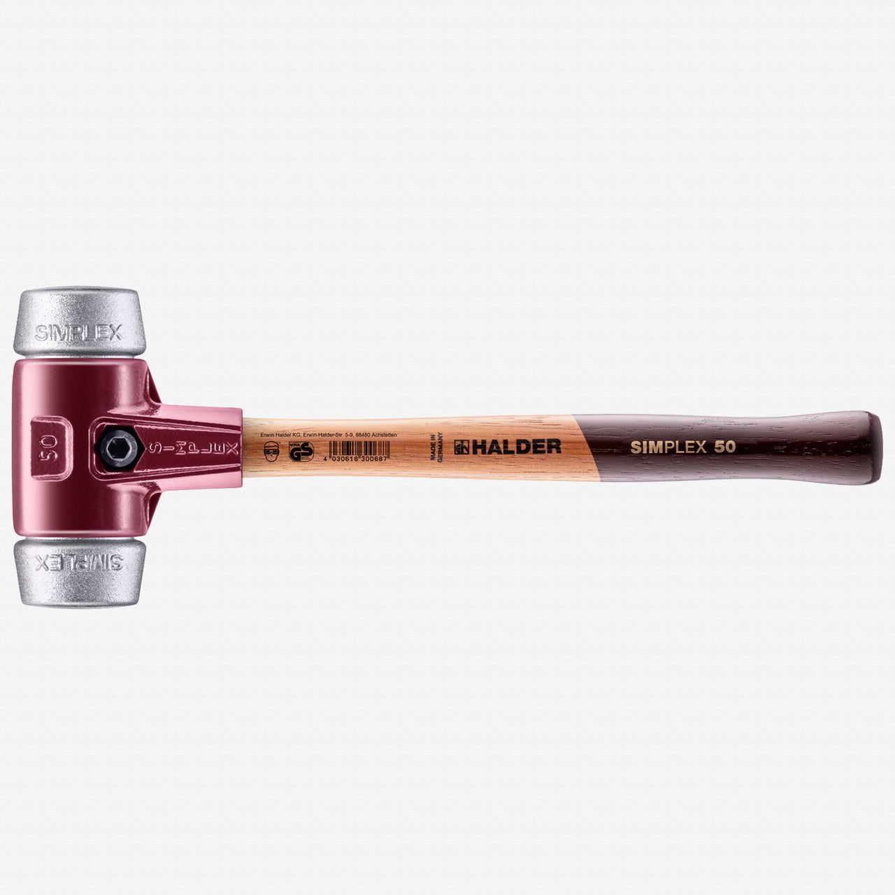 Halder Simplex Mallet with Aluminum Inserts and Cast Iron Housing , 1.97" / 48.68 oz. - HA3009.050 - KC Tool