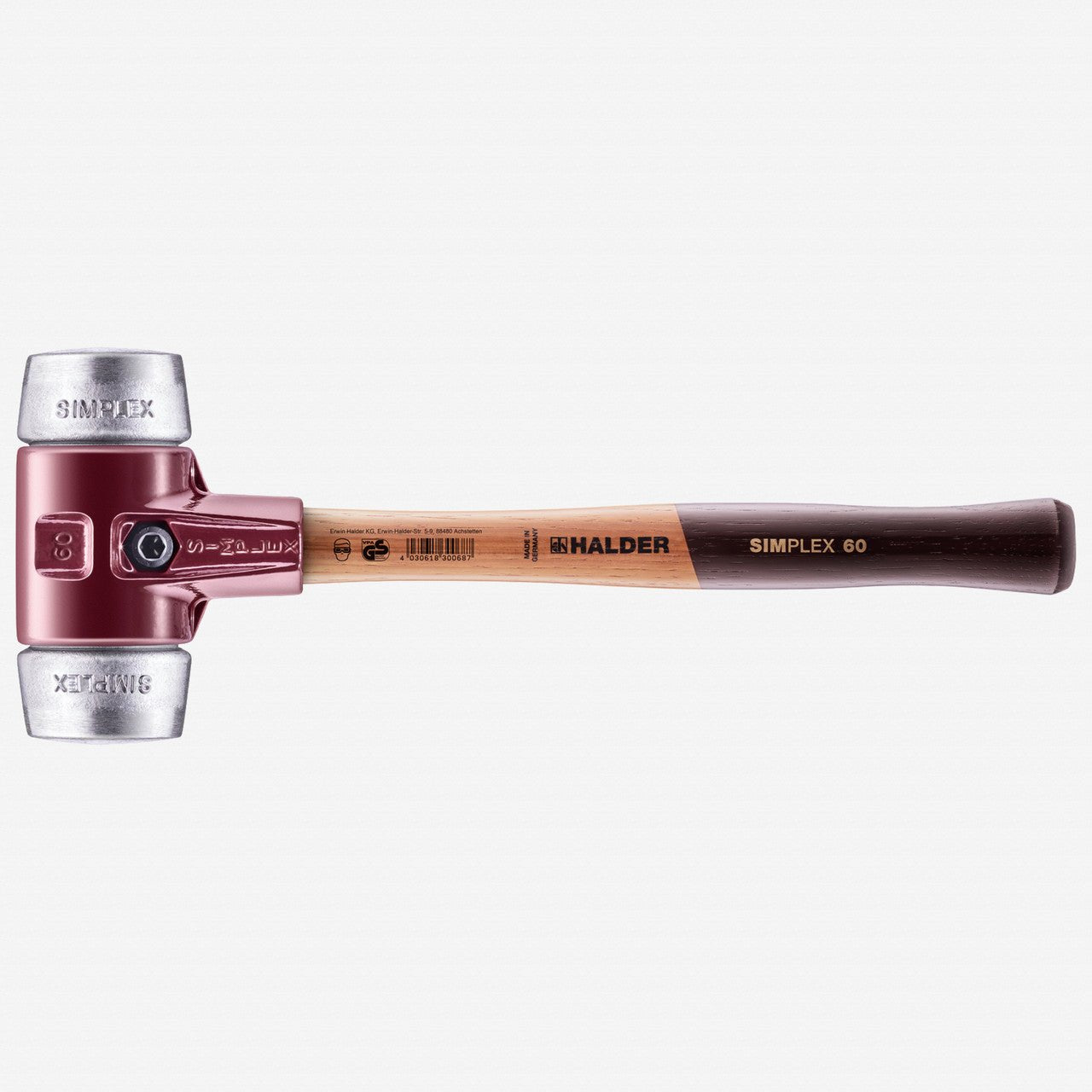 Halder Simplex Mallet with Aluminum Inserts and Cast Iron Housing , 2.36" / 68.78 oz. - HA3009.060 - KC Tool