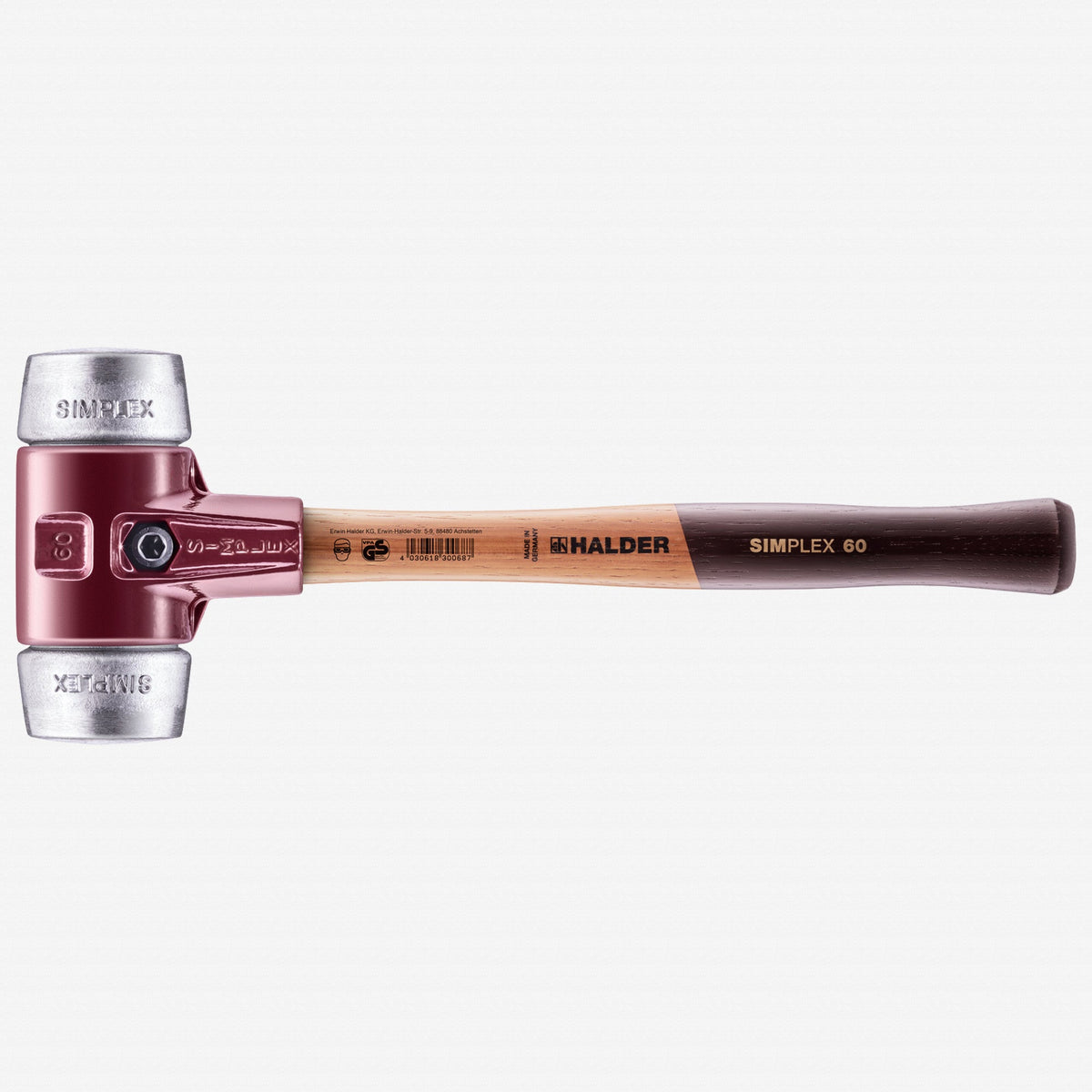 Halder Simplex Mallet with Aluminum Inserts and Cast Iron Housing , 2.36" / 68.78 oz. - HA3009.060 - KC Tool