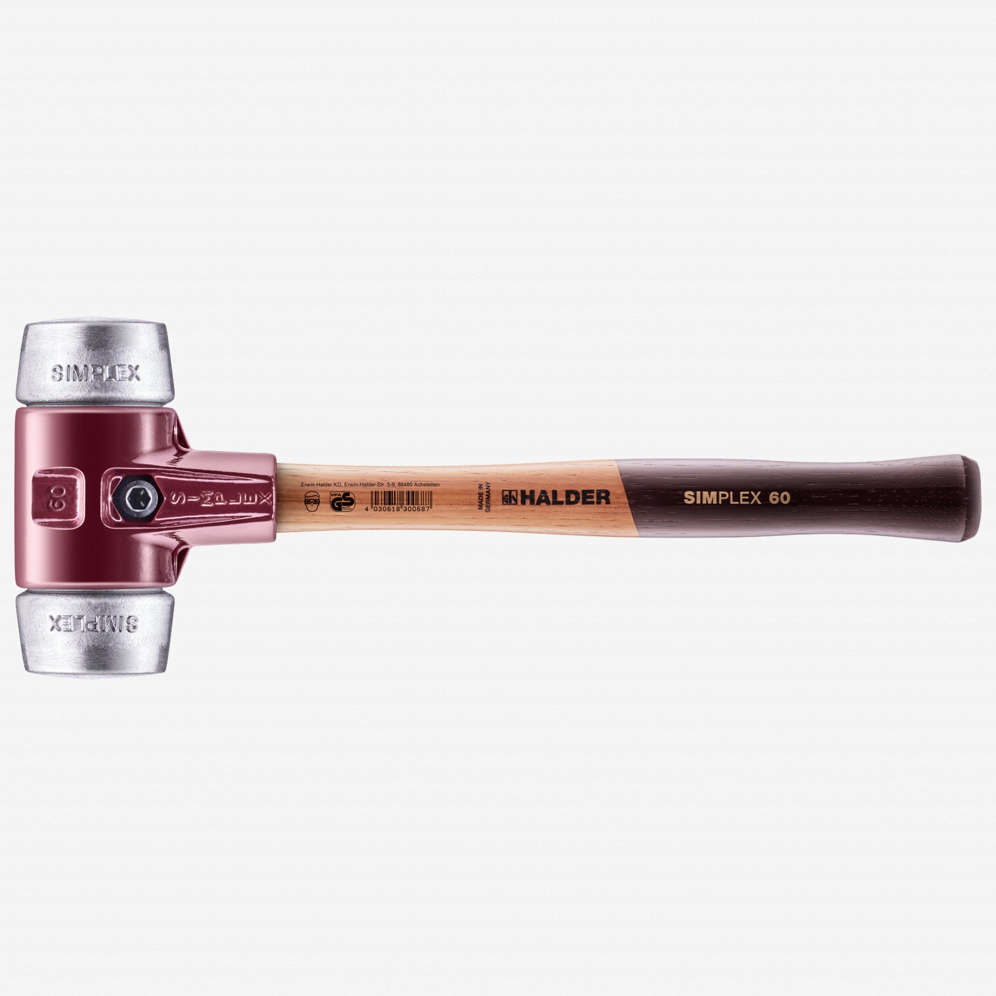 Halder Simplex Mallet with Aluminum Inserts and Cast Iron Housing , 2.36" / 68.78 oz. - HA3009.060 - KC Tool