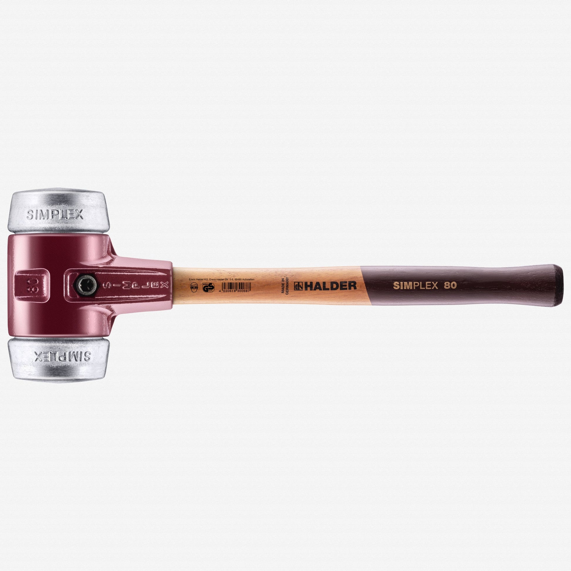 Halder Simplex Mallet with Aluminum Inserts and Cast Iron Housing , 3.15" / 136.16 oz. - HA3009.080 - KC Tool