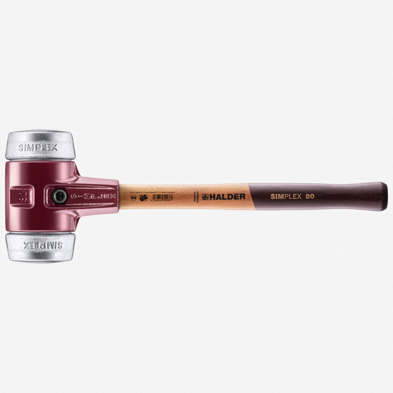 Halder Simplex Mallet with Aluminum Inserts and Cast Iron Housing , 3.15" / 136.16 oz. - HA3009.080 - KC Tool