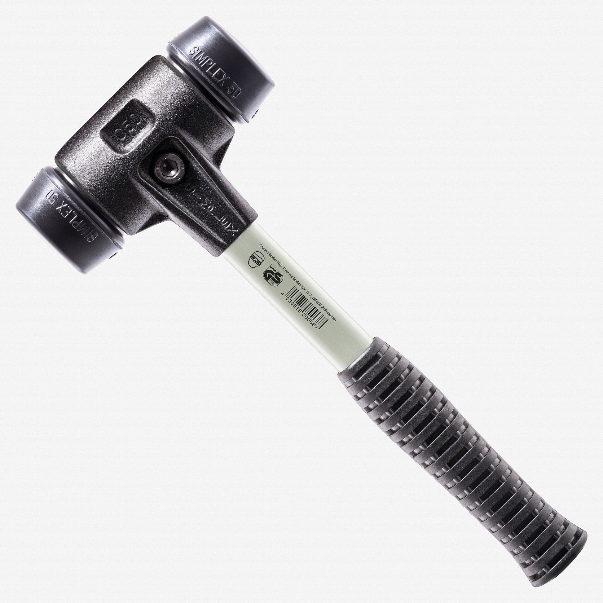 Halder Simplex Mallet with Black Rubber Inserts and Heavy Duty Reinforced Housing, 1.57" / 31.39 oz. - HA3702.040 - KC Tool