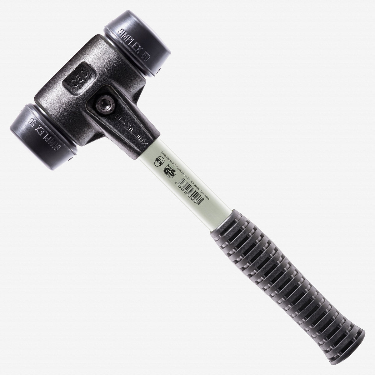 Halder Simplex Mallet with Black Rubber Inserts and Heavy Duty Reinforced Housing, 2.36" / 64.55 oz. - HA3702.060 - KC Tool