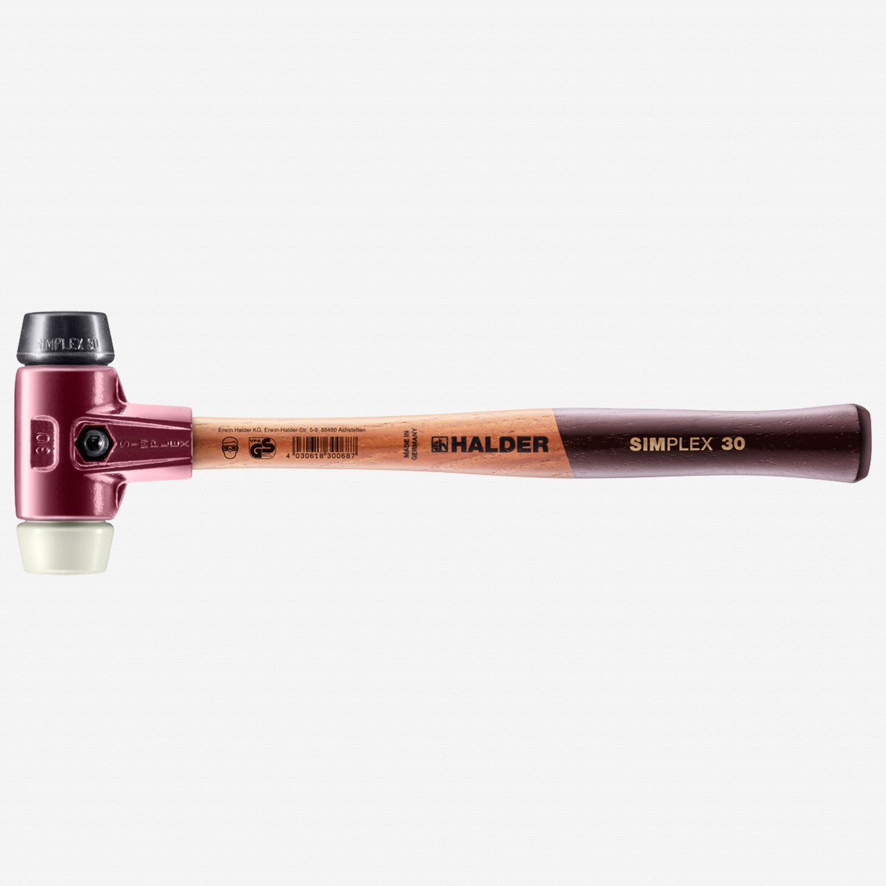Halder Simplex Mallet with Black Rubber/Nylon Inserts and Cast Iron Housing, 1.18" / 12.52 oz. - HA3028.030 - KC Tool
