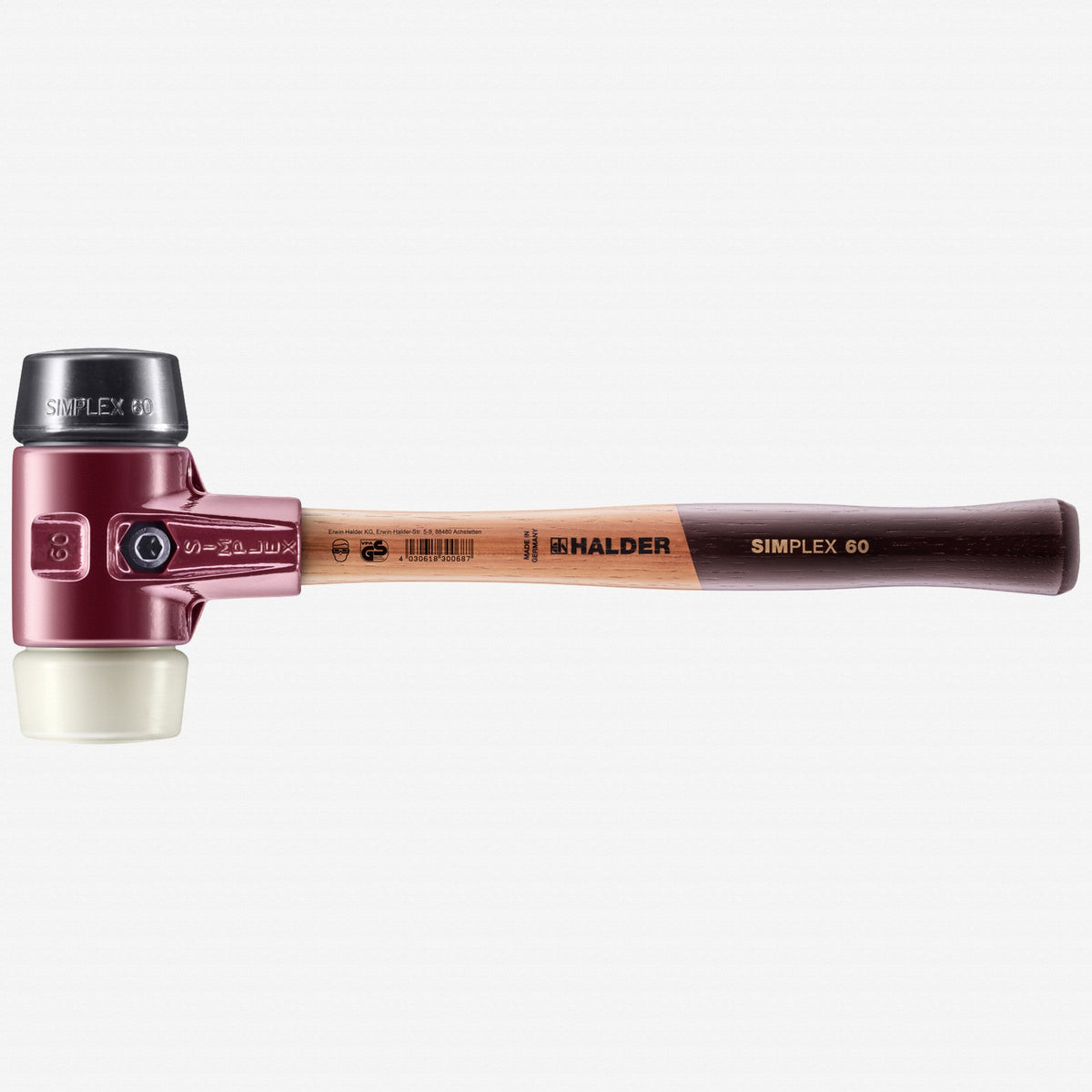 Halder Simplex Mallet with Black Rubber/Nylon Inserts and Cast Iron Housing, 2.36" / 53.62 oz. - HA3028.060 - KC Tool