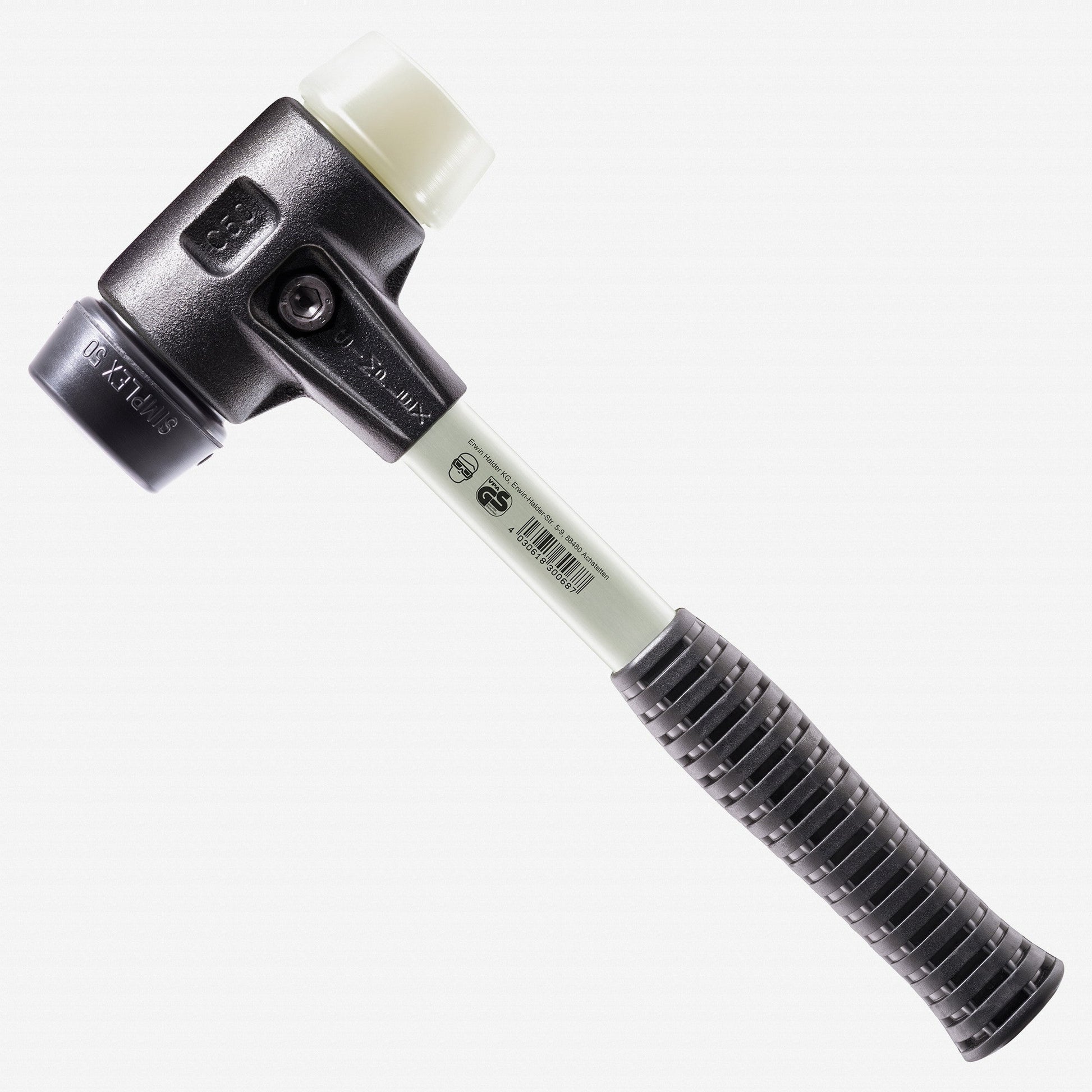 Halder Simplex Mallet with Black Rubber/Nylon Inserts and Heavy Duty Reinforced Housing, 1.18" / 15.7 oz. - HA3728.030 - KC Tool