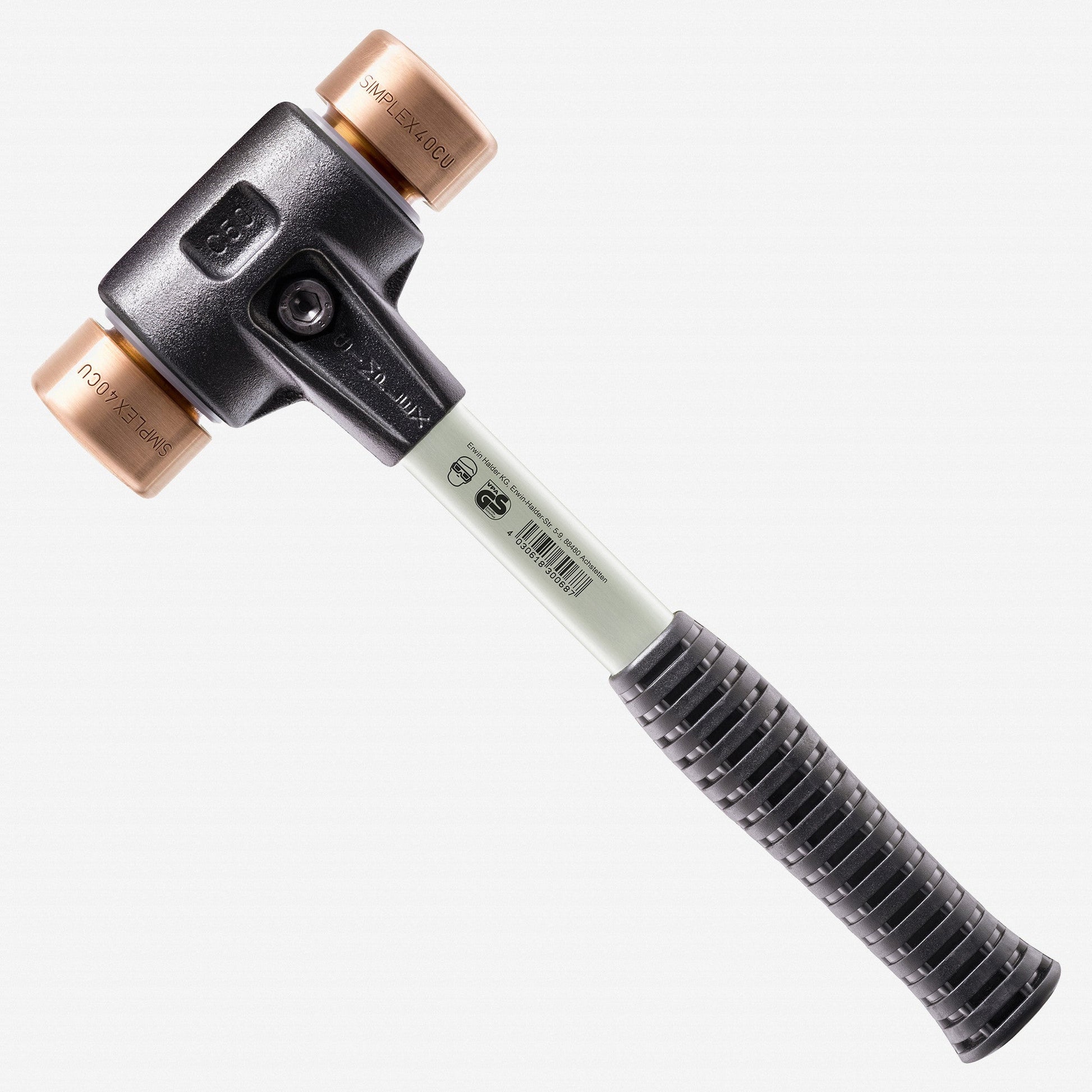 Halder Simplex Mallet with Copper Inserts and Heavy Duty Reinforced Housing, 1.57" / 49.74 oz. - HA3704.040 - KC Tool