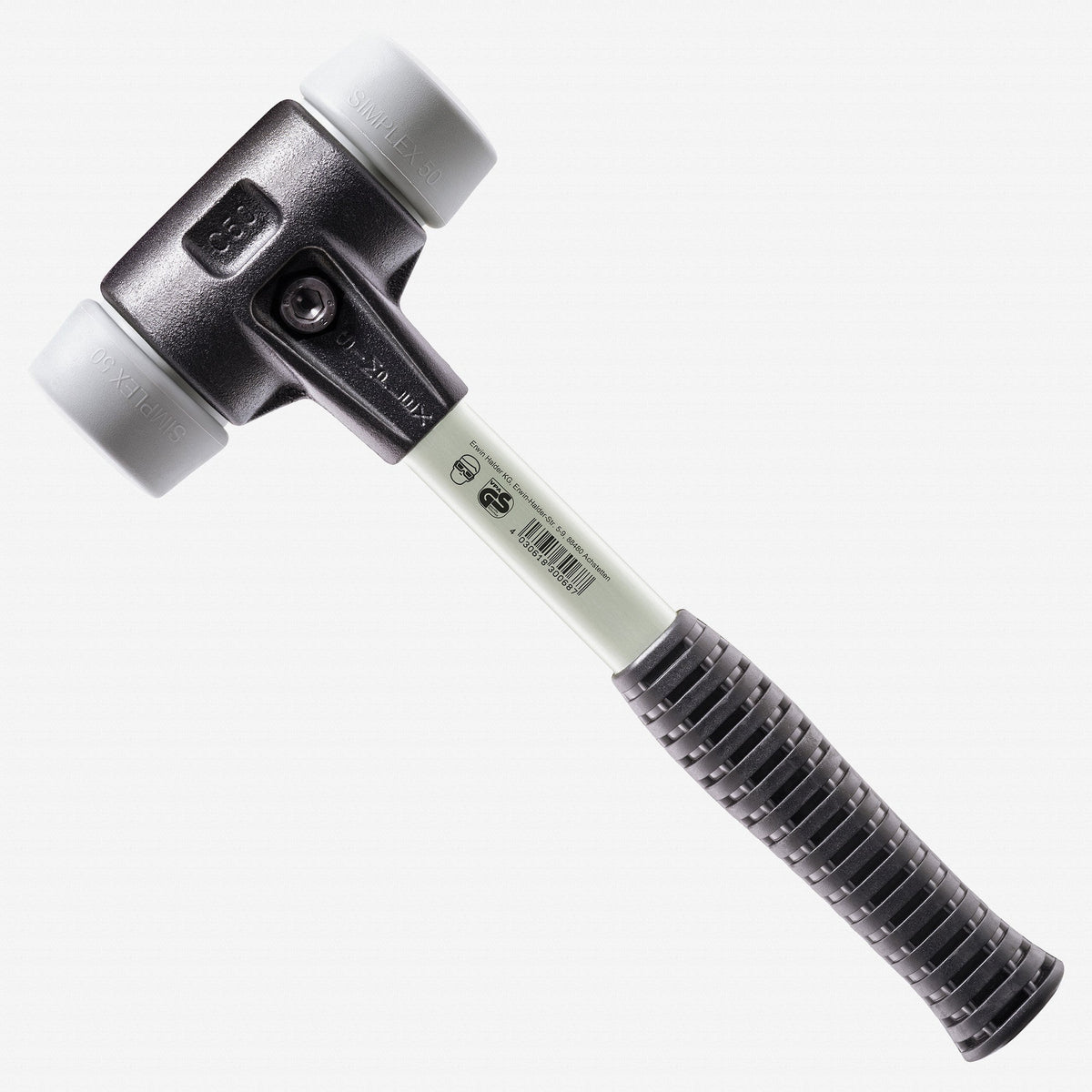 Halder Simplex Mallet with Non-Marring Grey Rubber Inserts and Heavy Duty Reinforced Housing, 1.18" / 15.87 oz. - HA3703.030 - KC Tool