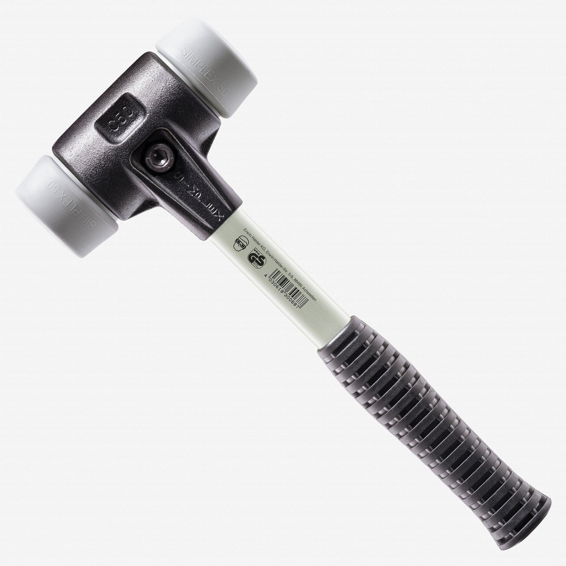Halder Simplex Mallet with Non-Marring Grey Rubber Inserts and Heavy Duty Reinforced Housing, 1.97" / 41.27 oz. - HA3703.050 - KC Tool