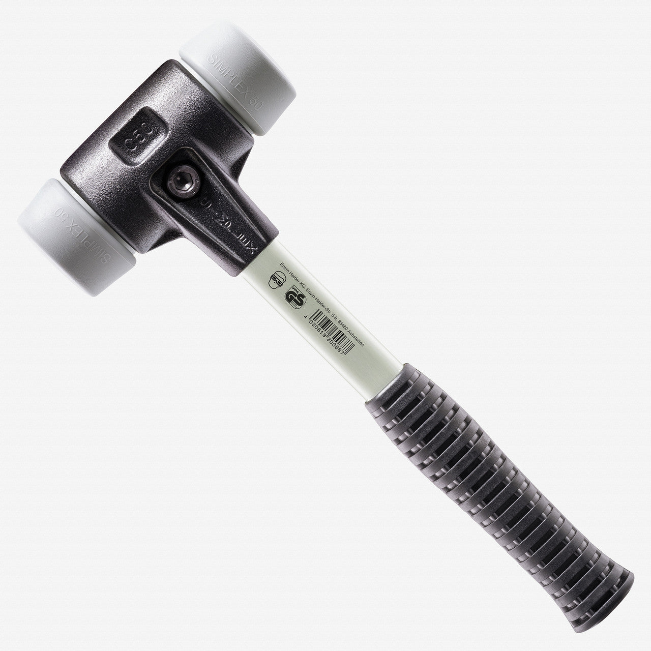 Halder Simplex Mallet with Non-Marring Grey Rubber Inserts and Heavy Duty Reinforced Housing, 3.15" / 114.99 oz. - HA3703.080 - KC Tool