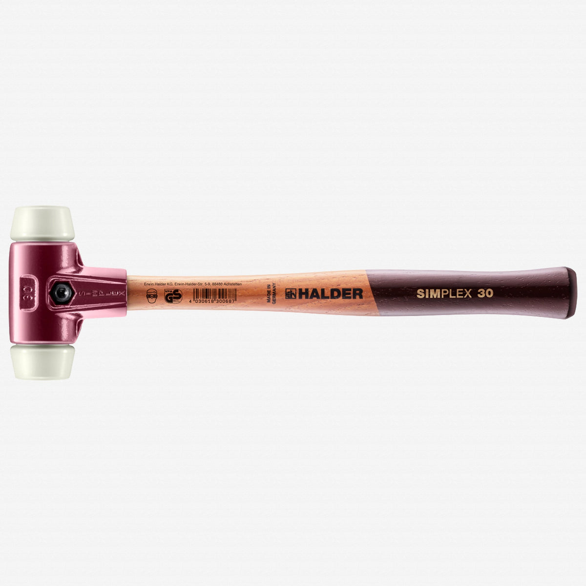 Halder Simplex Mallet with Nylon Inserts and Cast Iron Housing, 1.18" / 11.99 oz. - HA3008.030 - KC Tool