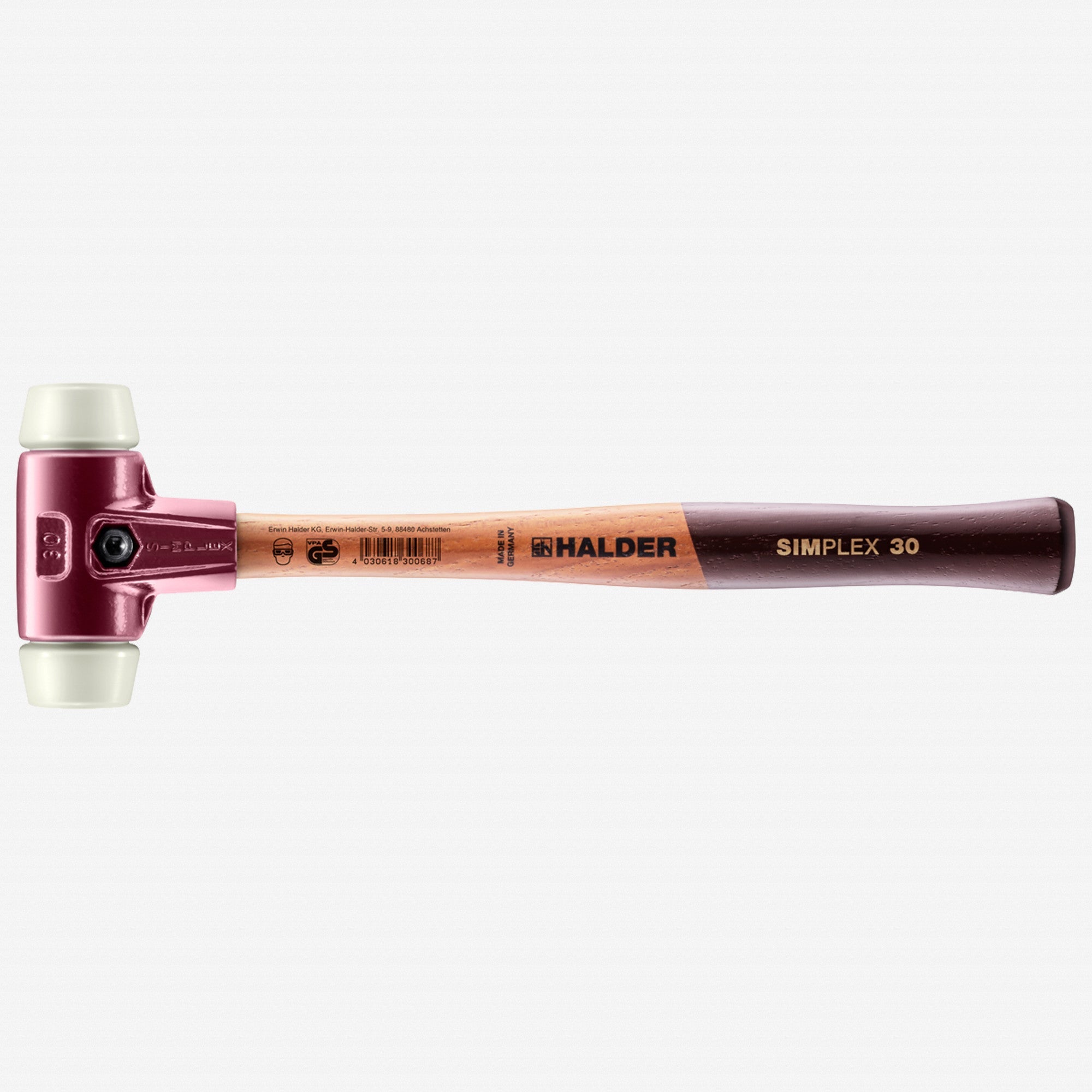 Halder Simplex Mallet with Nylon Inserts and Cast Iron Housing, 1.18" / 11.99 oz. - HA3008.030 - KC Tool