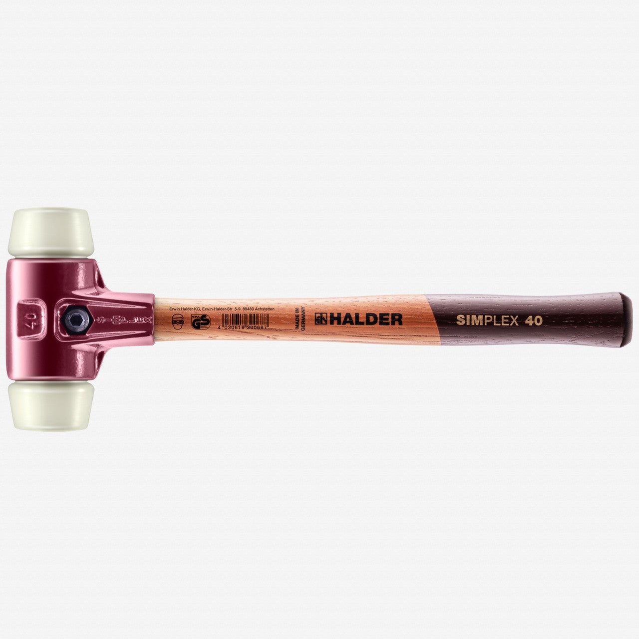 Halder Simplex Mallet with Nylon Inserts and Cast Iron Housing, 1.57" / 22.93 oz. - HA3008.040 - KC Tool