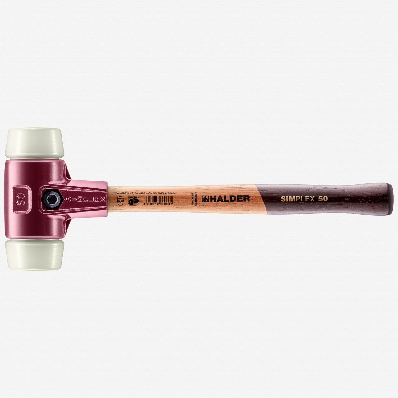 Halder Simplex Mallet with Nylon Inserts and Cast Iron Housing, 1.97" / 39.86 oz. - HA3008.050 - KC Tool