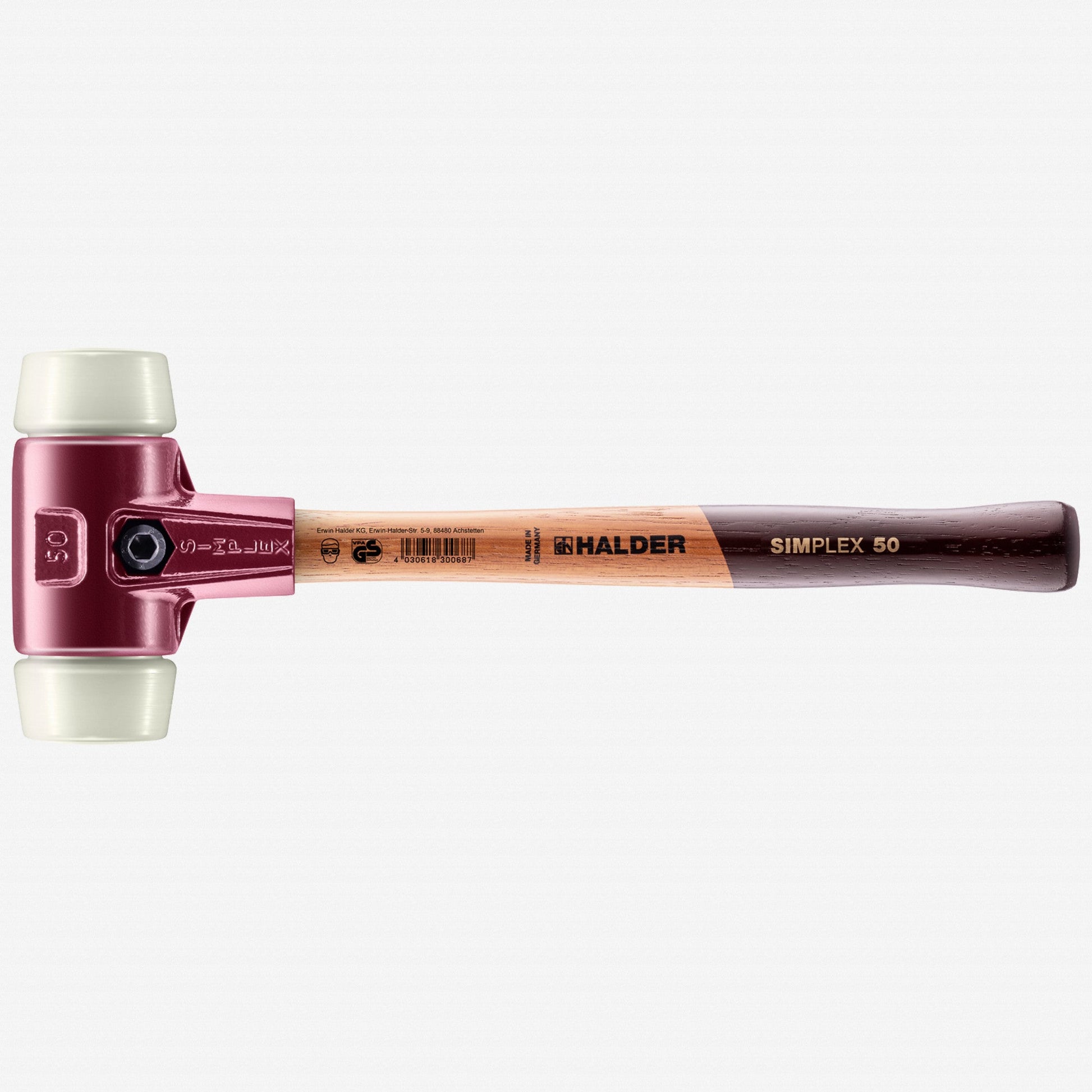 Halder Simplex Mallet with Nylon Inserts and Cast Iron Housing, 1.97" / 39.86 oz. - HA3008.050 - KC Tool