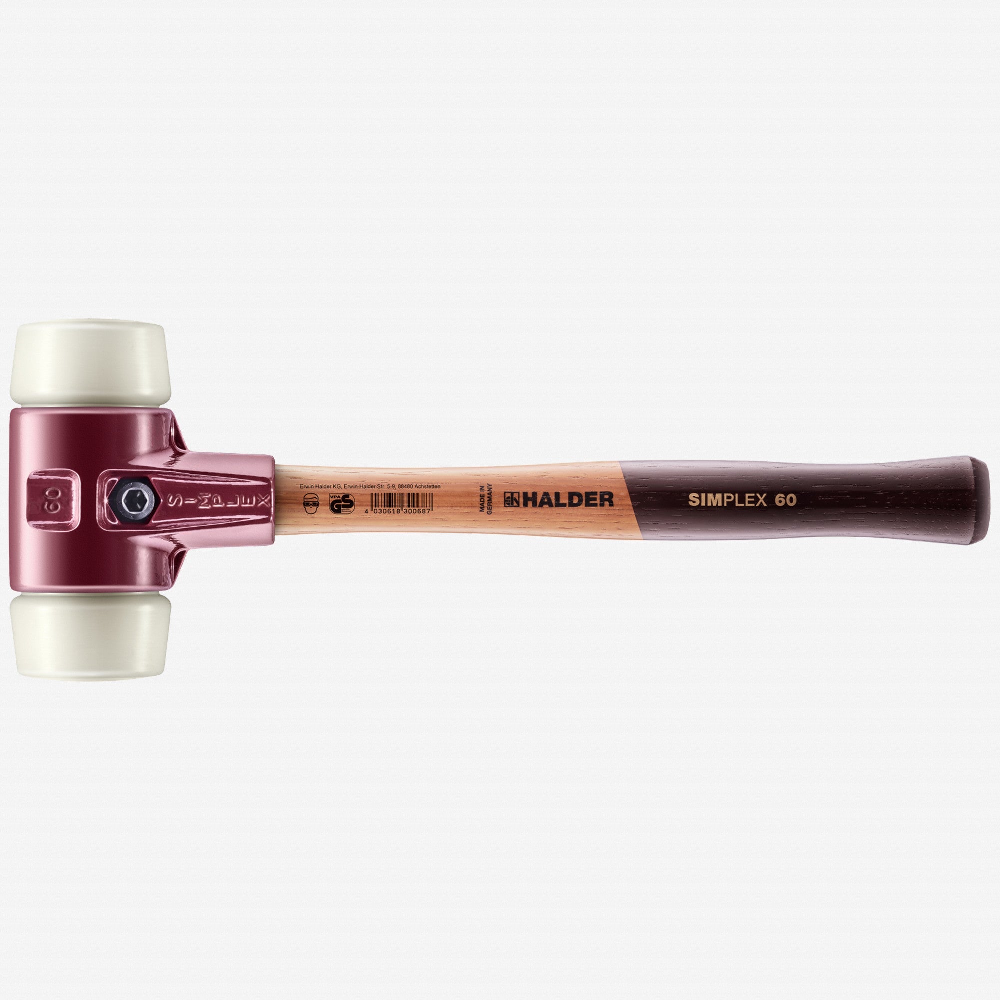 Halder Simplex Mallet with Nylon Inserts and Cast Iron Housing, 2.36" / 52.91 oz. - HA3008.060 - KC Tool