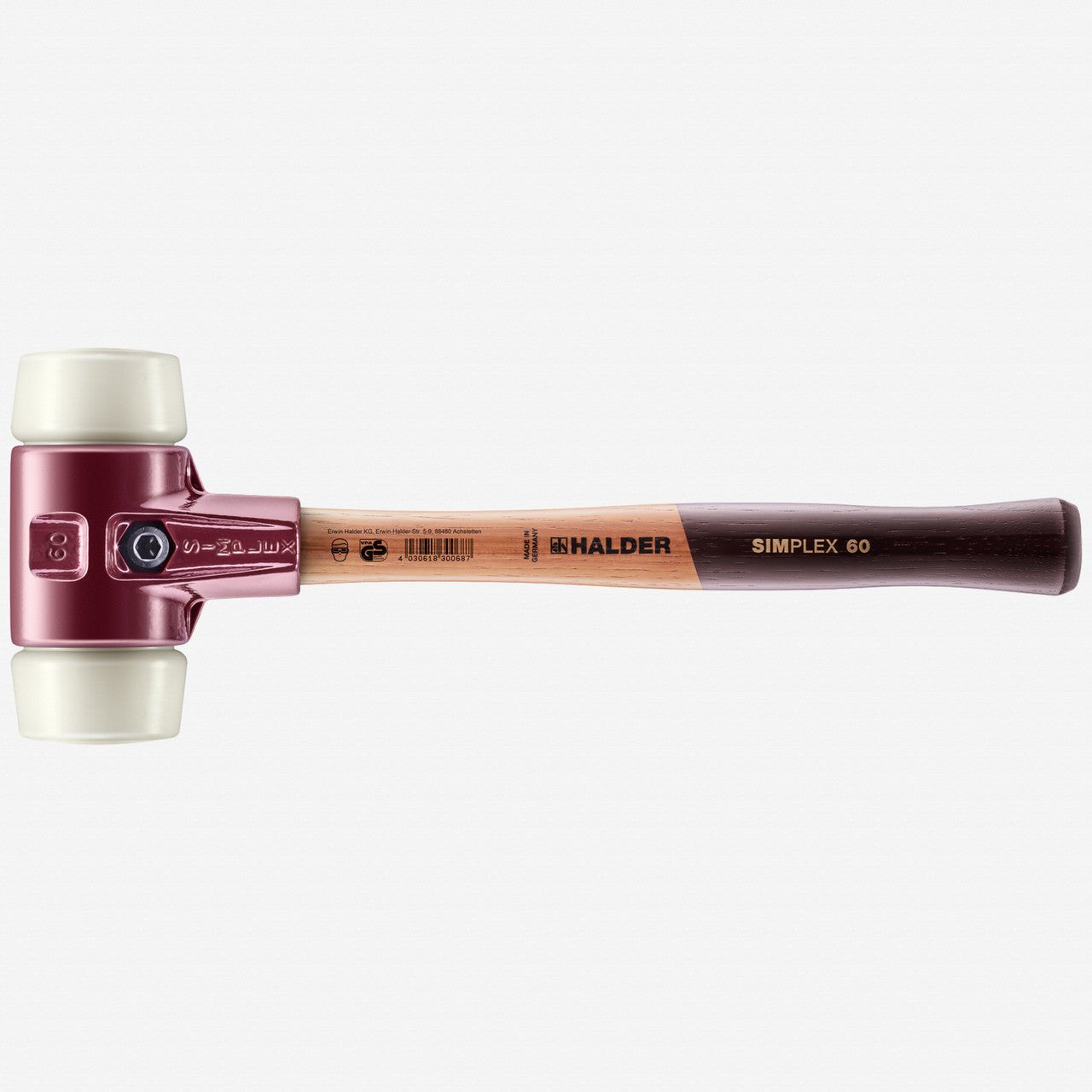 Halder Simplex Mallet with Nylon Inserts and Cast Iron Housing, 2.36" / 52.91 oz. - HA3008.060 - KC Tool