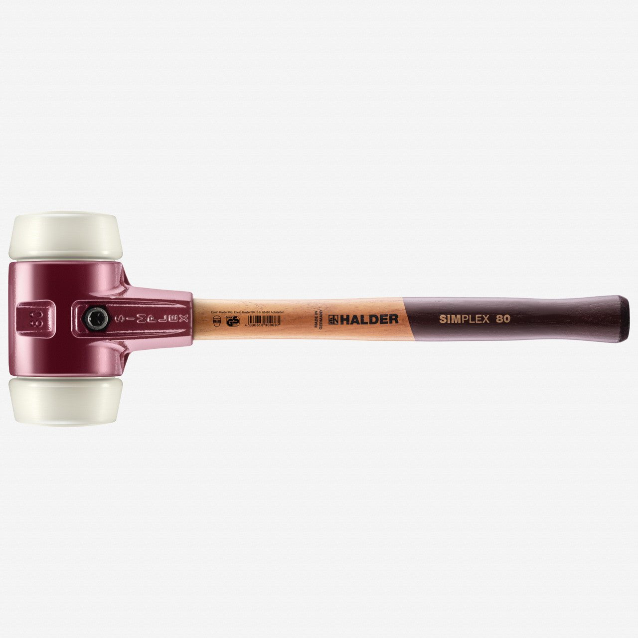 Halder Simplex Mallet with Nylon Inserts and Cast Iron Housing, 3.15" / 101.59 oz. - HA3008.080 - KC Tool