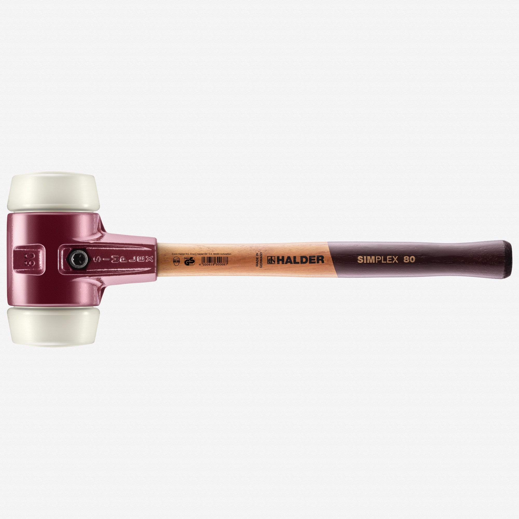 Halder Simplex Mallet with Nylon Inserts and Cast Iron Housing, 3.15" / 101.59 oz. - HA3008.080 - KC Tool