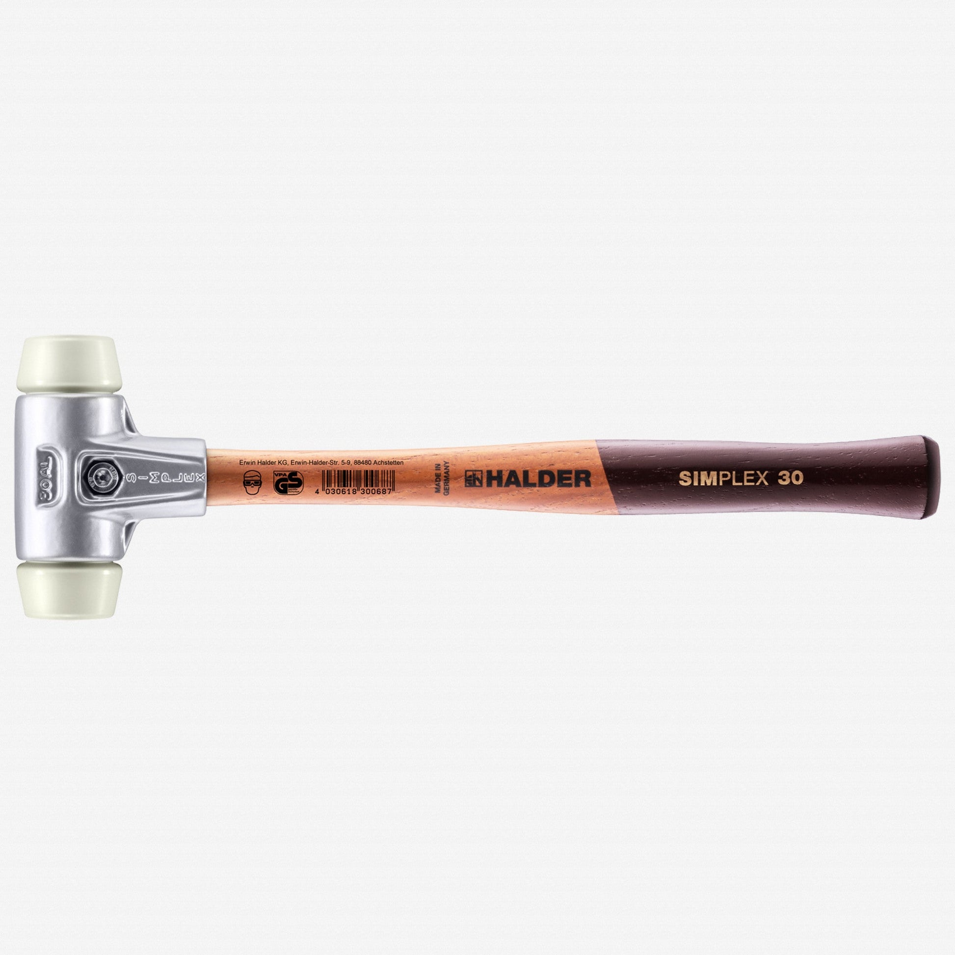 Halder Simplex Mallet with Nylon Inserts and Lightweight Aluminum Housing, 1.18" / 7.58 oz. - HA3108.030 - KC Tool