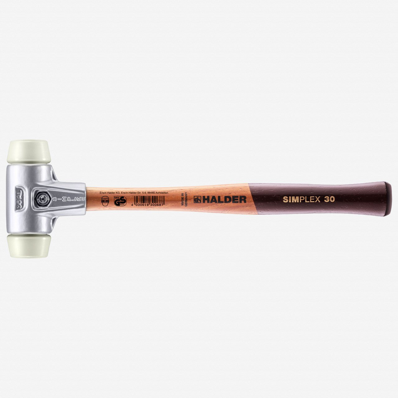 Halder Simplex Mallet with Nylon Inserts and Lightweight Aluminum Housing, 1.18" / 7.58 oz. - HA3108.030 - KC Tool