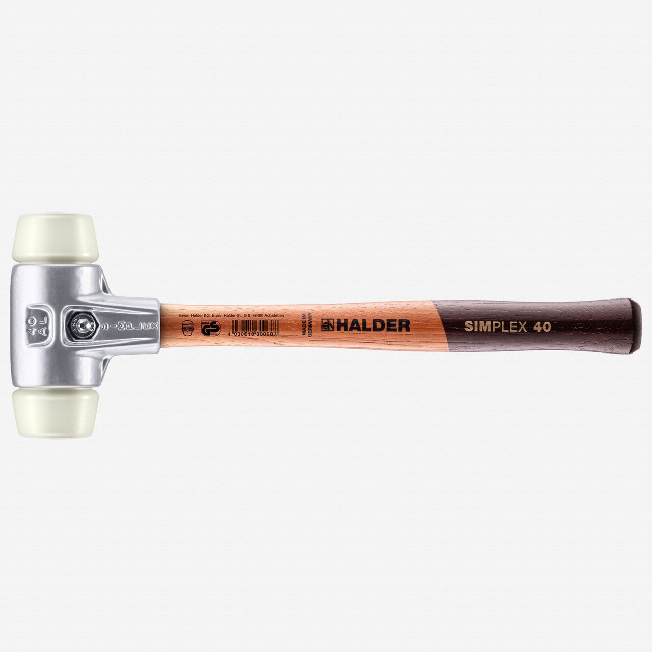 Halder Simplex Mallet with Nylon Inserts and Lightweight Aluminum Housing, 1.57" / 13.93 oz. - HA3108.040 - KC Tool
