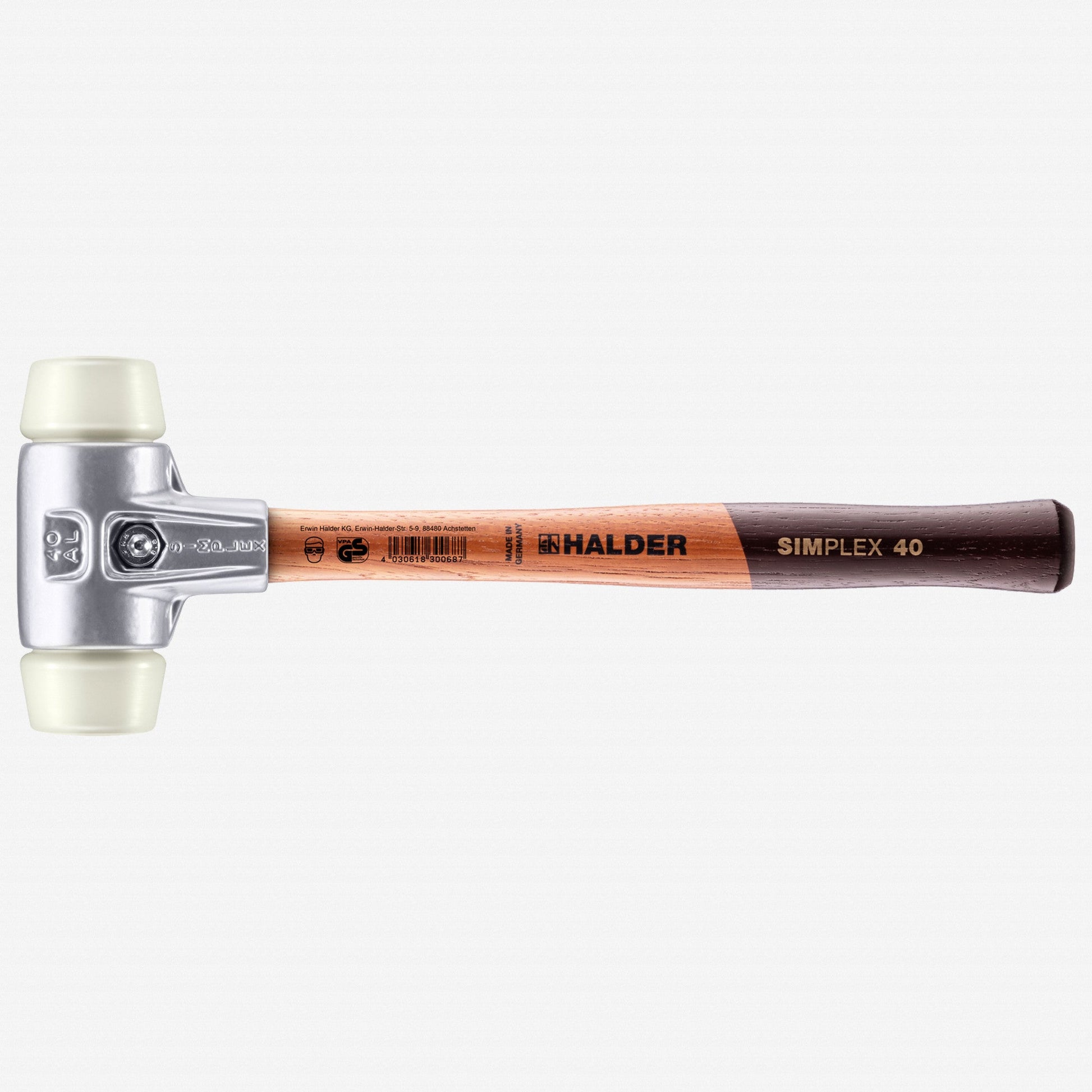 Halder Simplex Mallet with Nylon Inserts and Lightweight Aluminum Housing, 1.57" / 13.93 oz. - HA3108.040 - KC Tool