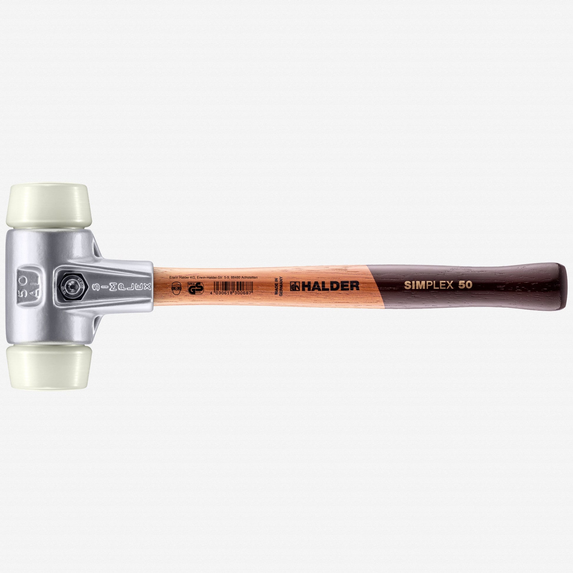 Halder Simplex Mallet with Nylon Inserts and Lightweight Aluminum Housing, 1.97" / 25.4 oz. - HA3108.050 - KC Tool