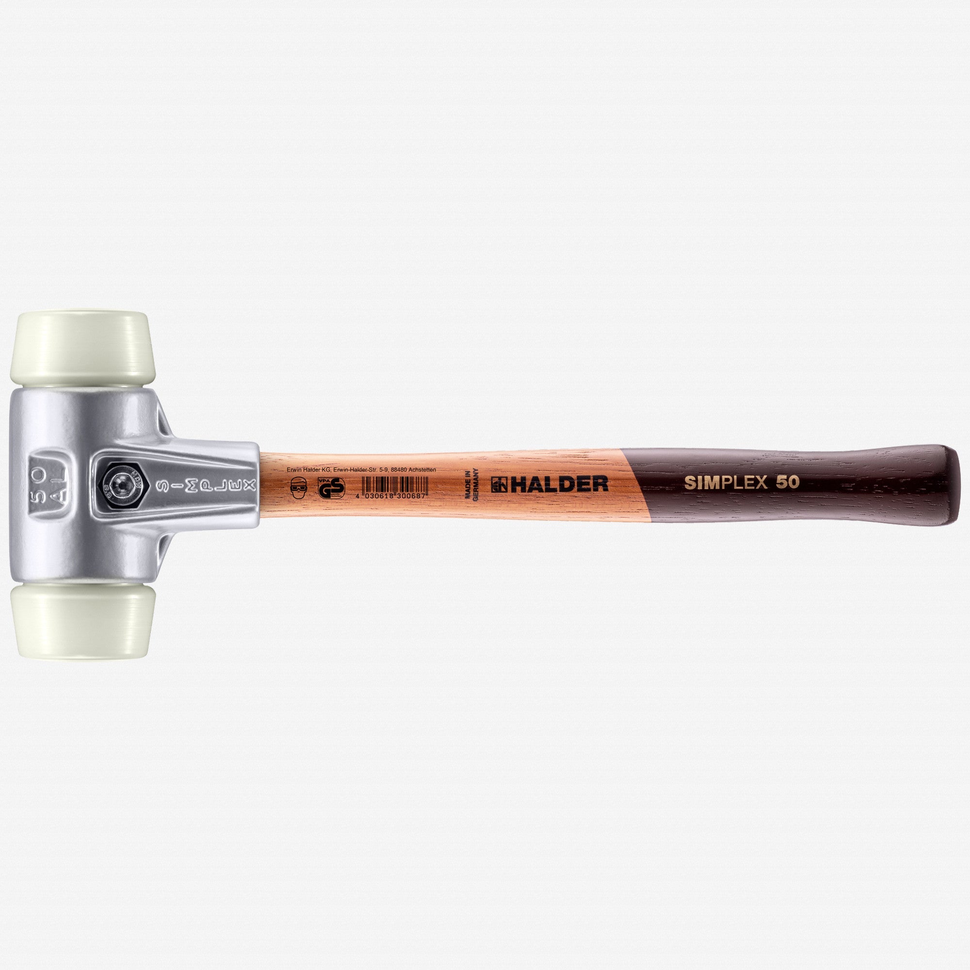 Halder Simplex Mallet with Nylon Inserts and Lightweight Aluminum Housing, 1.97" / 25.4 oz. - HA3108.050 - KC Tool