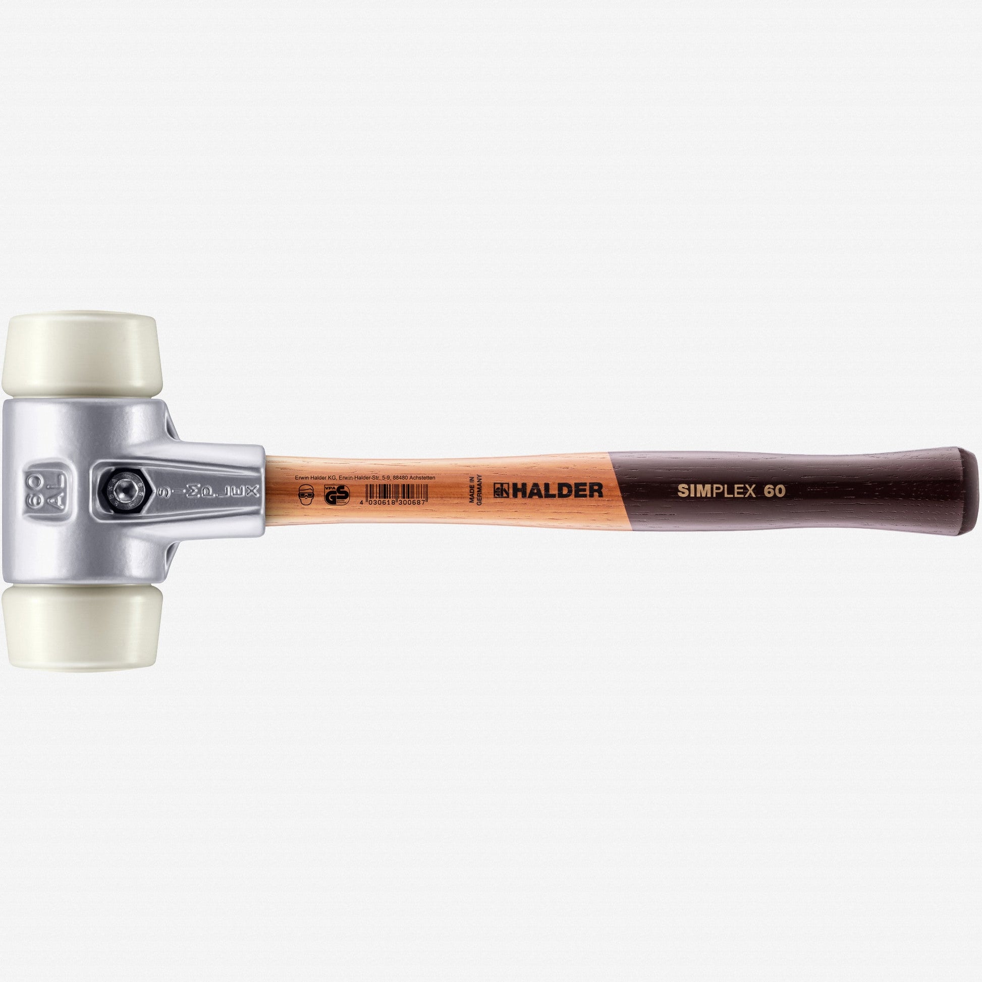 Halder Simplex Mallet with Nylon Inserts and Lightweight Aluminum Housing, 2.36" / 32.8 oz. - HA3108.060 - KC Tool