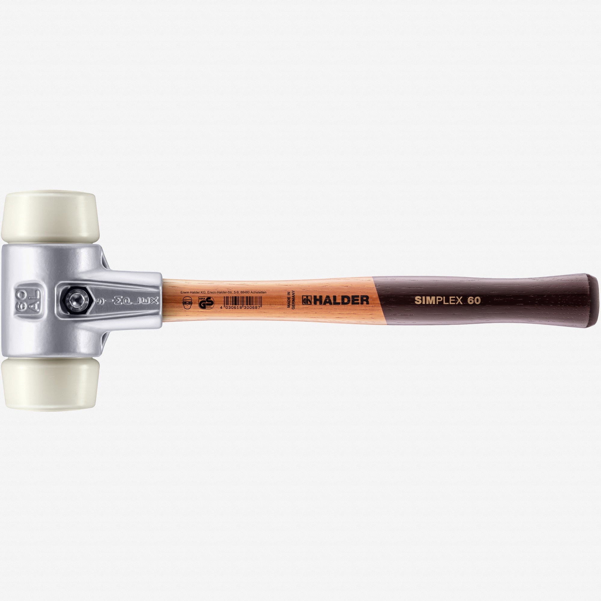 Halder Simplex Mallet with Nylon Inserts and Lightweight Aluminum Housing, 2.36" / 32.8 oz. - HA3108.060 - KC Tool