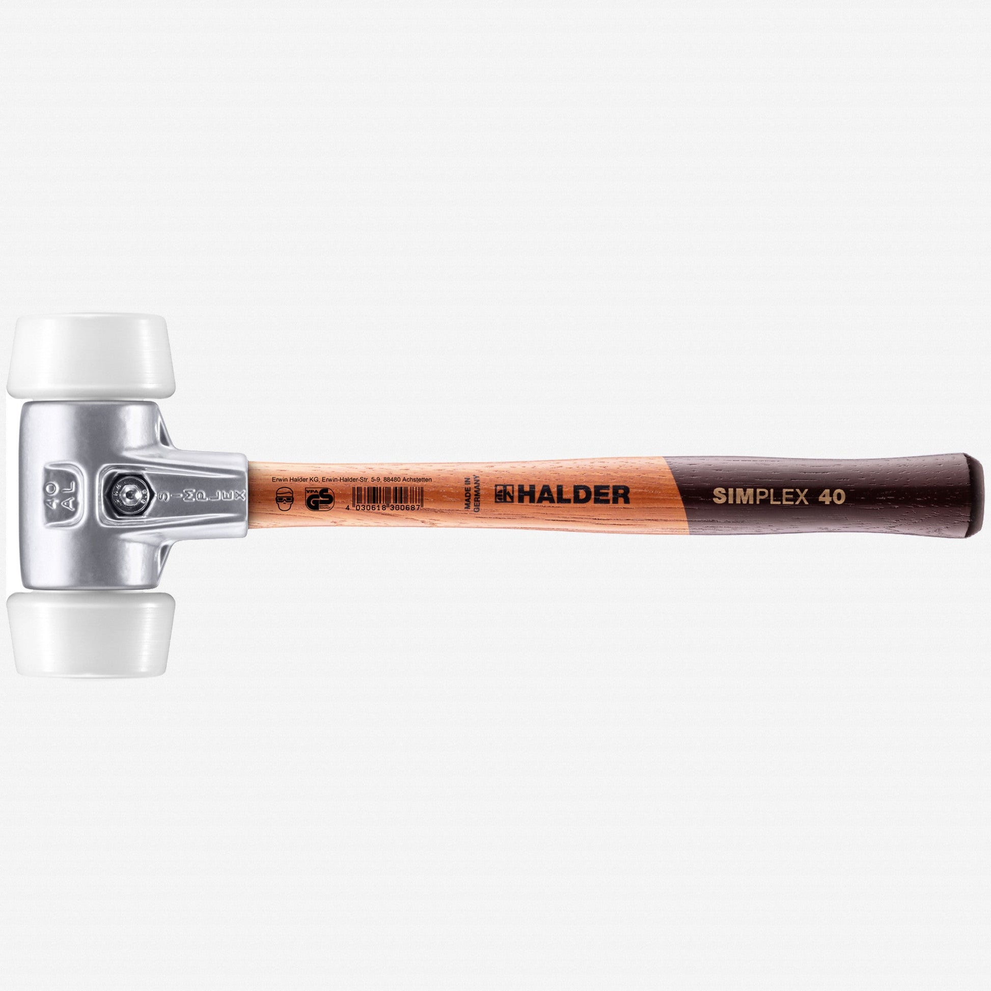 Halder Simplex Mallet with Oversized Superplastic Inserts and Lightweight Alumimum Housing, 1.97" / 15.17 oz. - HA3107.051 - KC Tool
