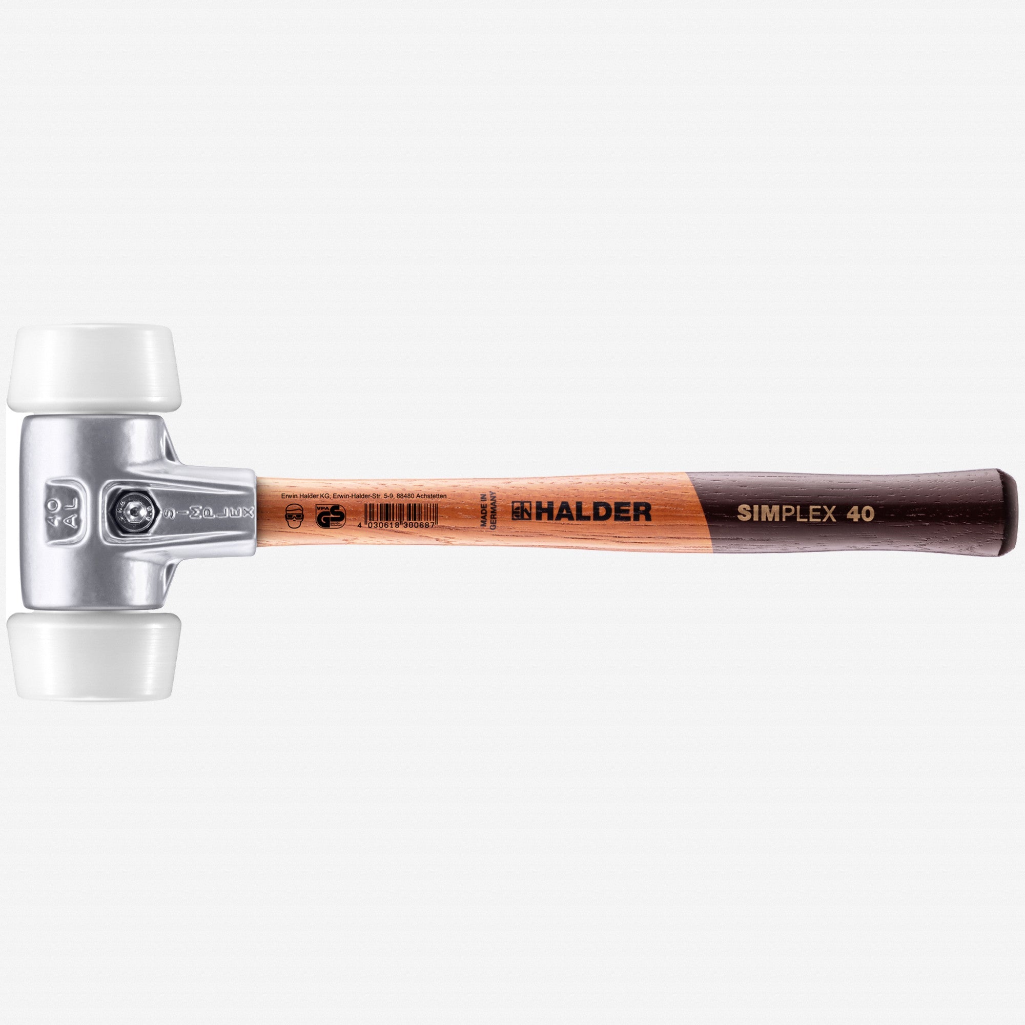 Halder Simplex Mallet with Oversized Superplastic Inserts and Lightweight Alumimum Housing, 1.97" / 15.17 oz. - HA3107.051 - KC Tool