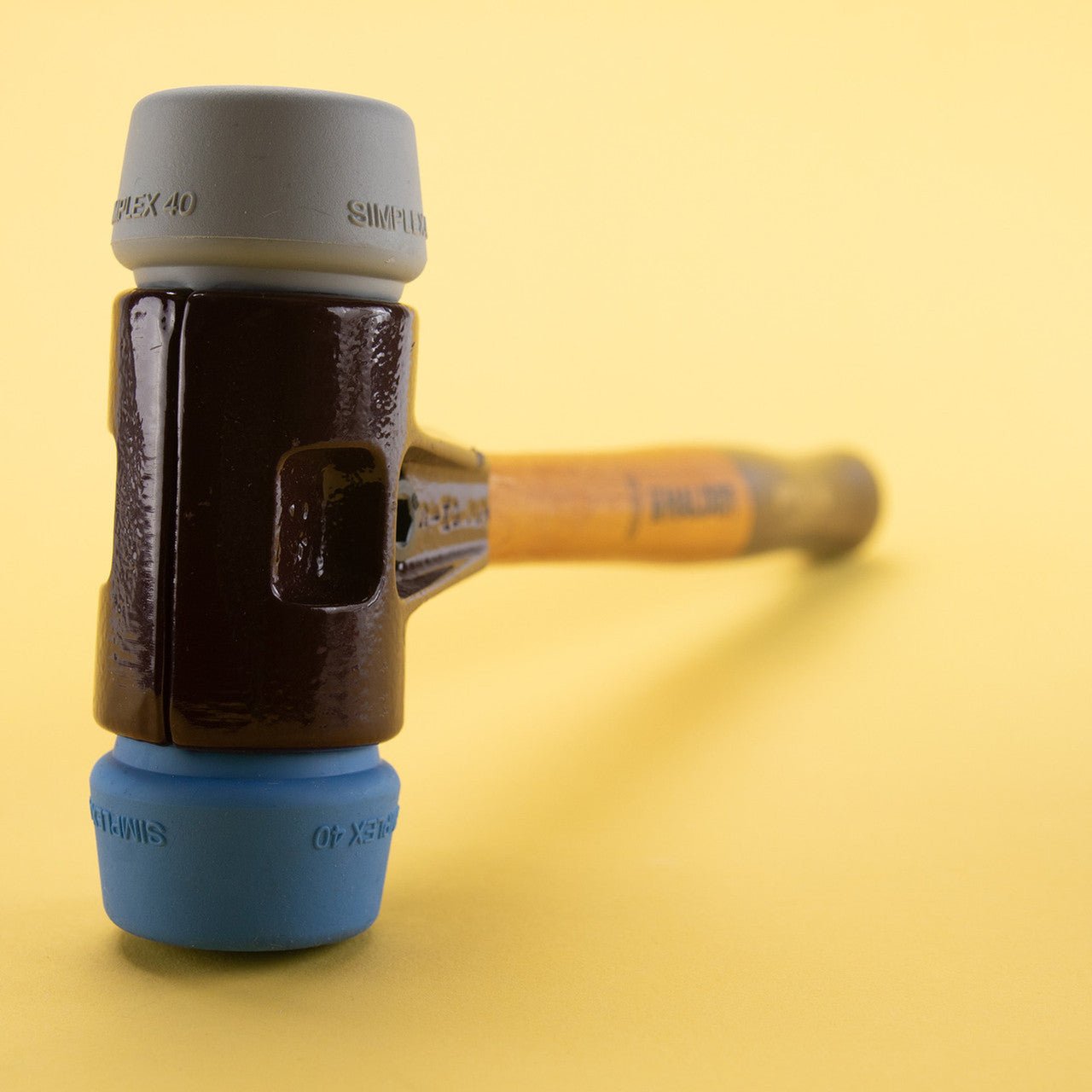 Halder Simplex Mallet with Soft Blue Rubber/Grey Rubber Inserts and Cast Iron Housing, 1.57" / 21.87 oz. - HA3013.040 - KC Tool