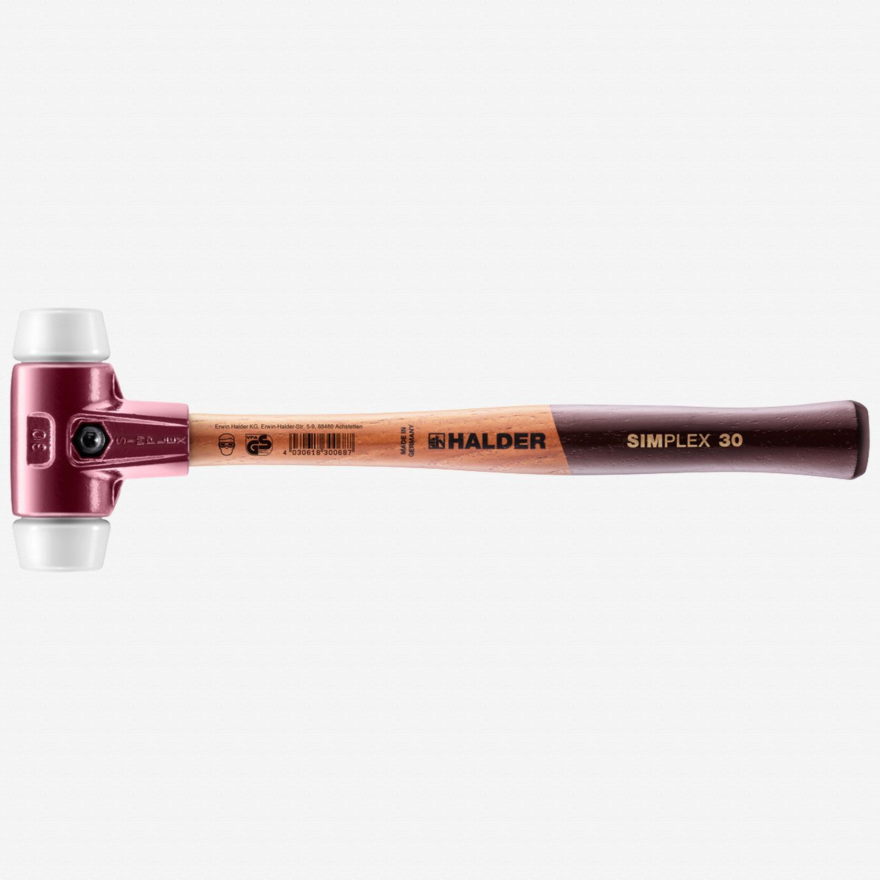 Halder Simplex Mallet with Superplastic Inserts and Cast Iron Housing, 1.18" / 11.29 oz. - HA3007.030 - KC Tool