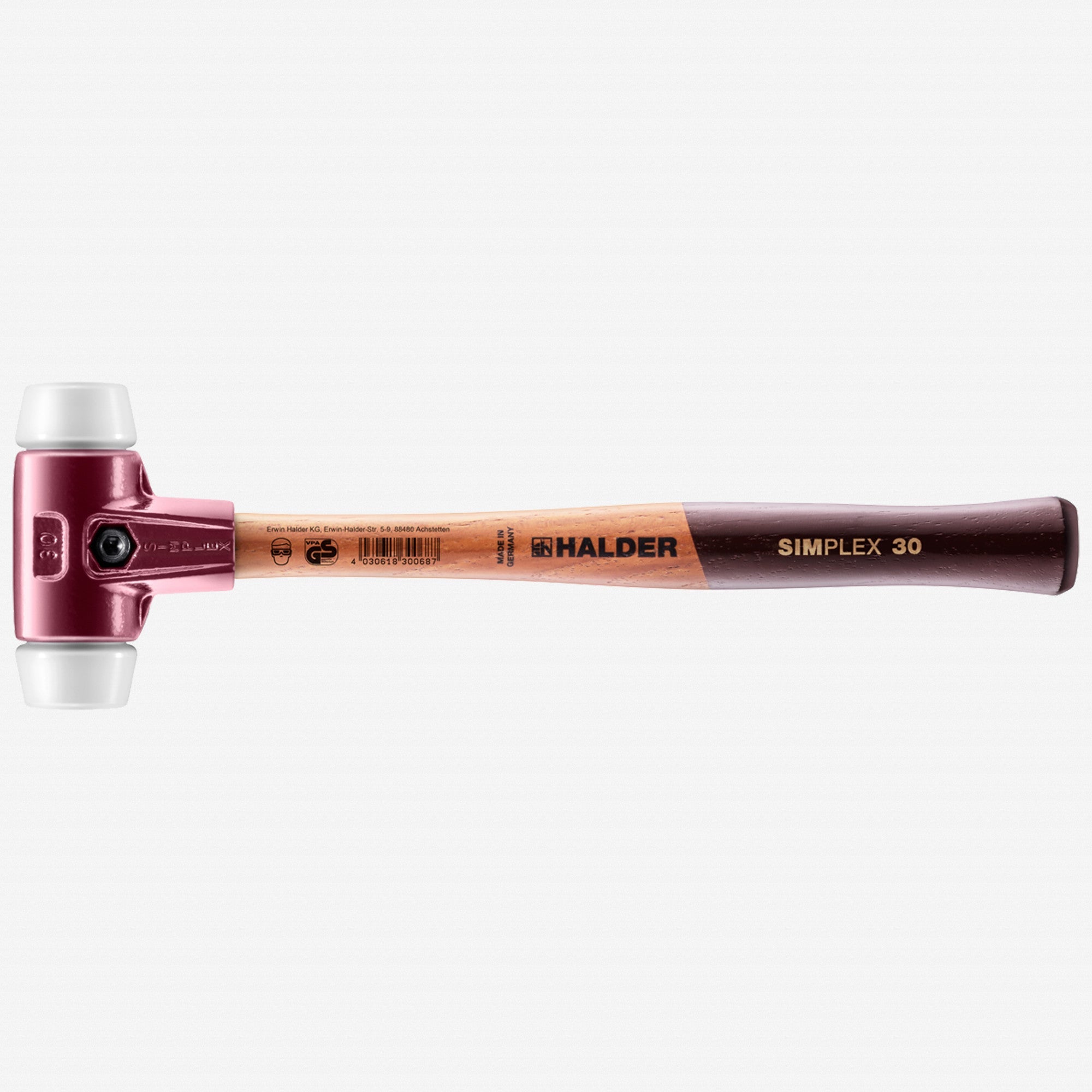 Halder Simplex Mallet with Superplastic Inserts and Cast Iron Housing, 1.18" / 11.29 oz. - HA3007.030 - KC Tool