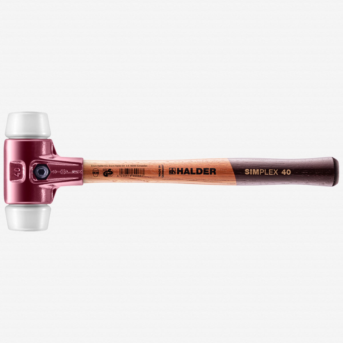 Halder Simplex Mallet with Superplastic Inserts and Cast Iron Housing, 1.57" / 21.52 oz. - HA3007.040 - KC Tool