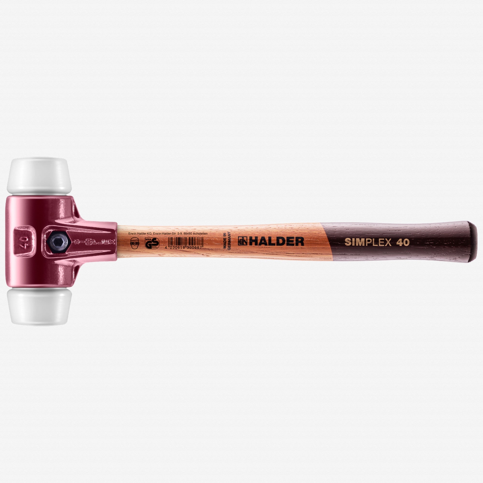 Halder Simplex Mallet with Superplastic Inserts and Cast Iron Housing, 1.57" / 21.52 oz. - HA3007.040 - KC Tool