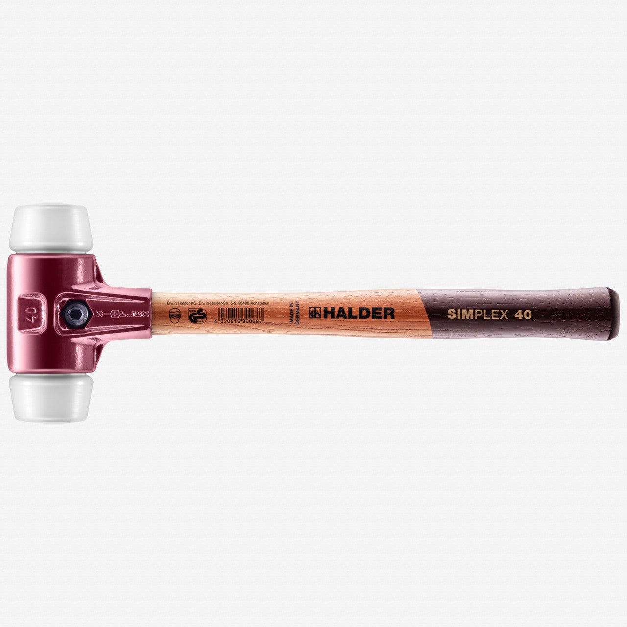 Halder Simplex Mallet with Superplastic Inserts and Cast Iron Housing, 1.57" / 21.52 oz. - HA3007.040 - KC Tool