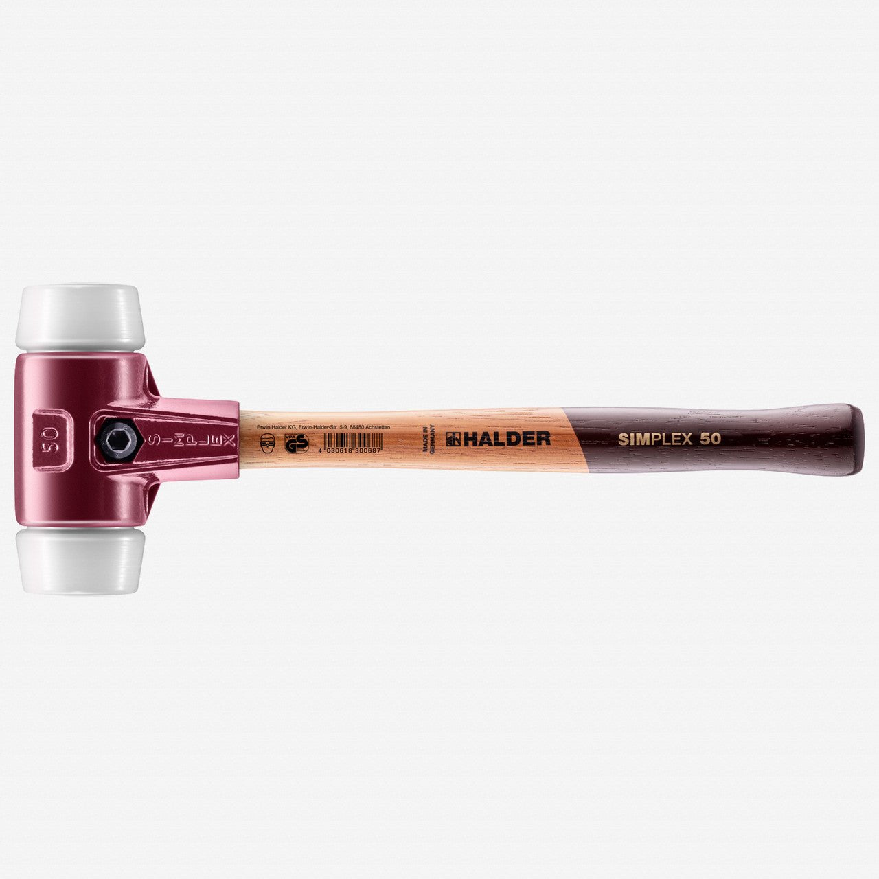 Halder Simplex Mallet with Superplastic Inserts and Cast Iron Housing, 1.97" / 36.68 oz. - HA3007.050 - KC Tool
