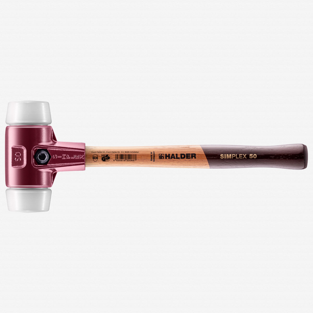 Halder Simplex Mallet with Superplastic Inserts and Cast Iron Housing, 1.97" / 36.68 oz. - HA3007.050 - KC Tool